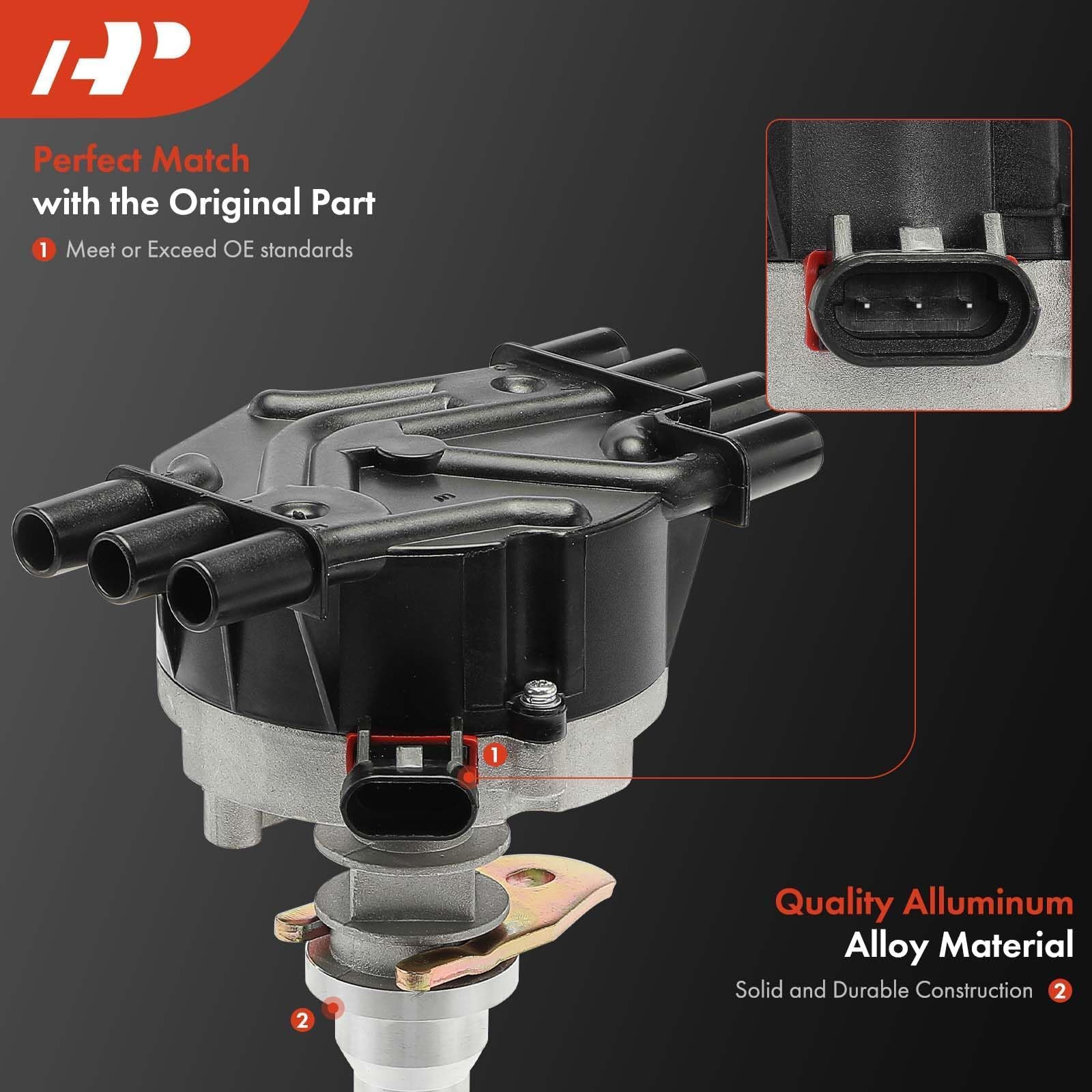 A-Premium Ignition Distributor With Cap & Rotor - Compatible With Chevy, Gmc, Isuzu & Olds Vehicles - 4.3L V6 - Silverado 1500, Express, Sierra 1500, Savana, Astro, Blazer, Bravada, Safari - 1996-2007