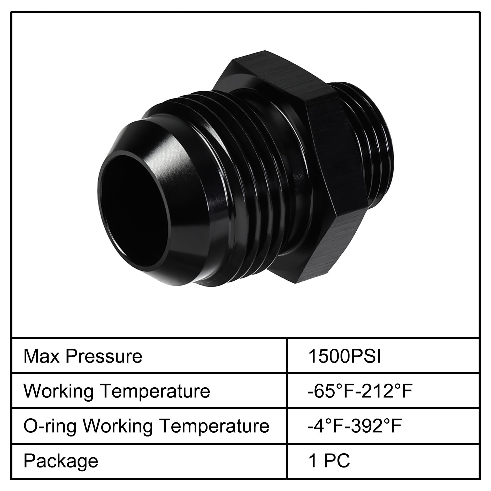 Evil Energy 12An Flare To 8An Orb Male Fuel Rail Adapter Fitting Black