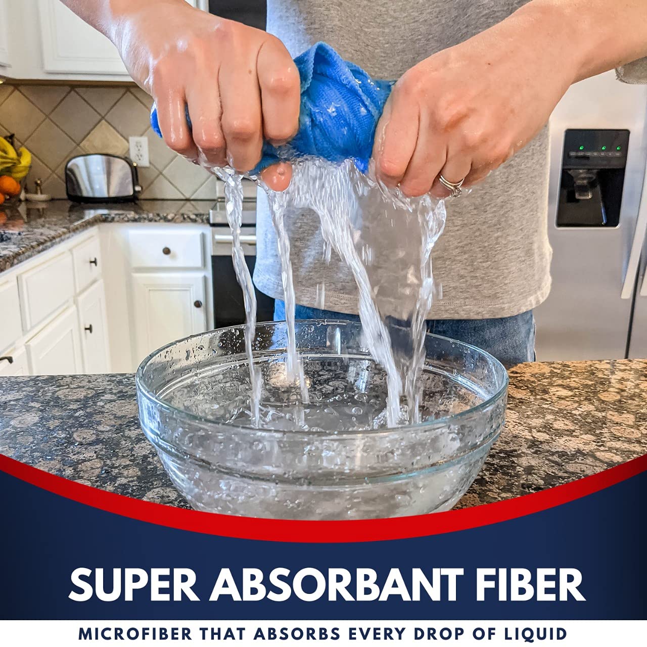 Usanooks Microfiber Cleaning Cloth - 6 Pcs 11.5''X11.5'' - High Performance - 1200 Washes, Ultra Absorbent Towels Weave Grime &