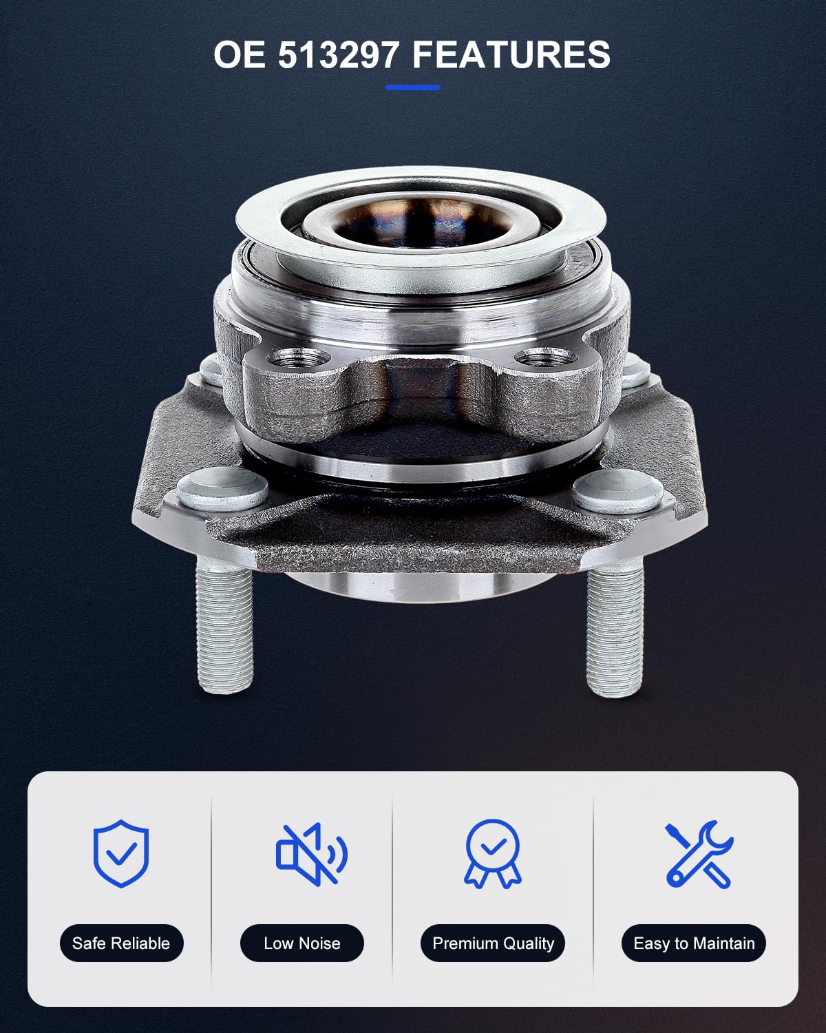 ECCPP Front Wheel Hub Bearing Assembly 4 Lugs w/ABS Compatible with 513297