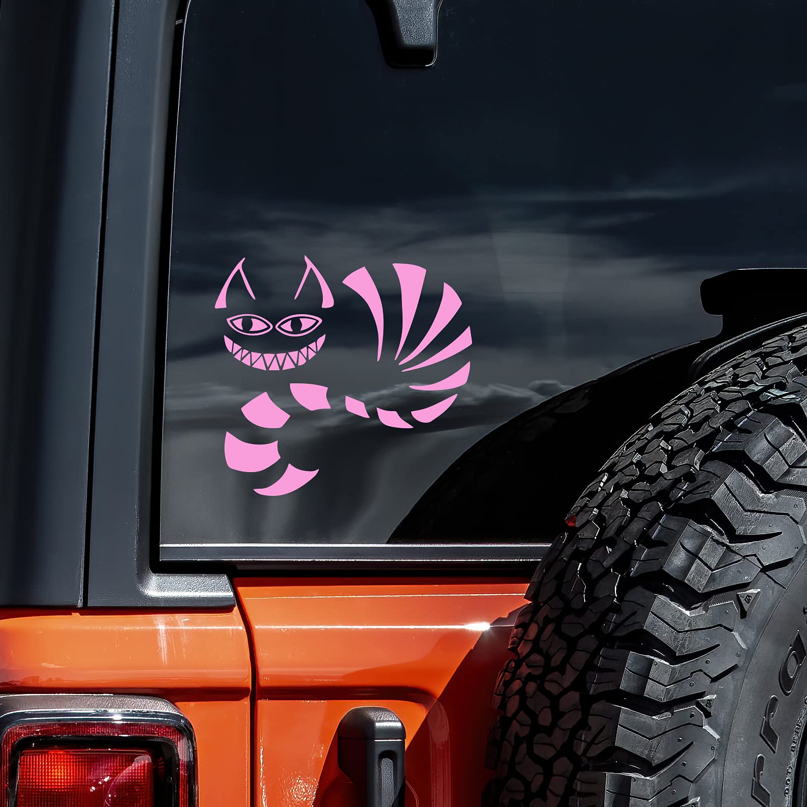 Cheshire Cat Decal Vinyl Sticker Auto Car Truck Wall Laptop | Soft Pink | 5.5" X 5"