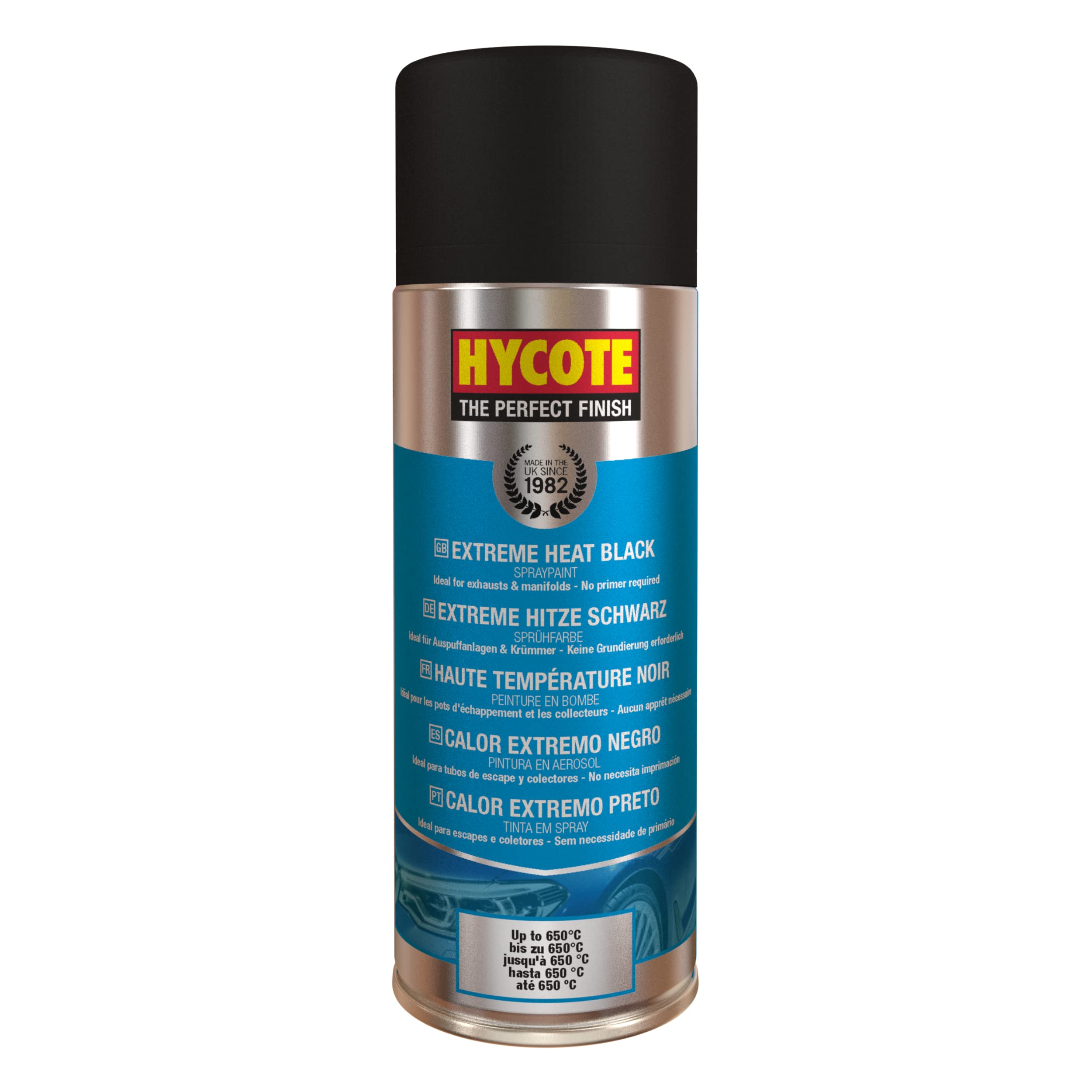 Hycote Fast Drying Extreme Heat Aerosol Car Spray Paint, Black, 13.5 Oz