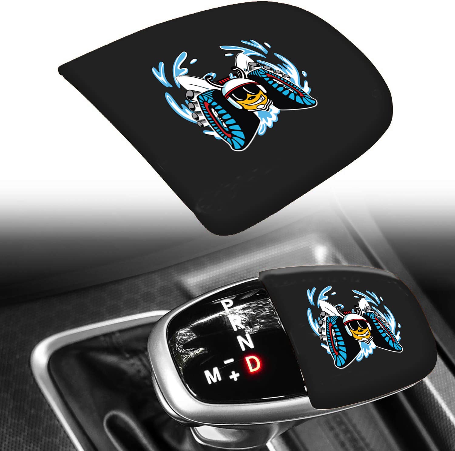 TOOLEPIC for Dodge Challenger Charger Durango Accessories 2015-2024 - Gear Shift Knob Trim Cover- ABS Plastic with Unique Scat S