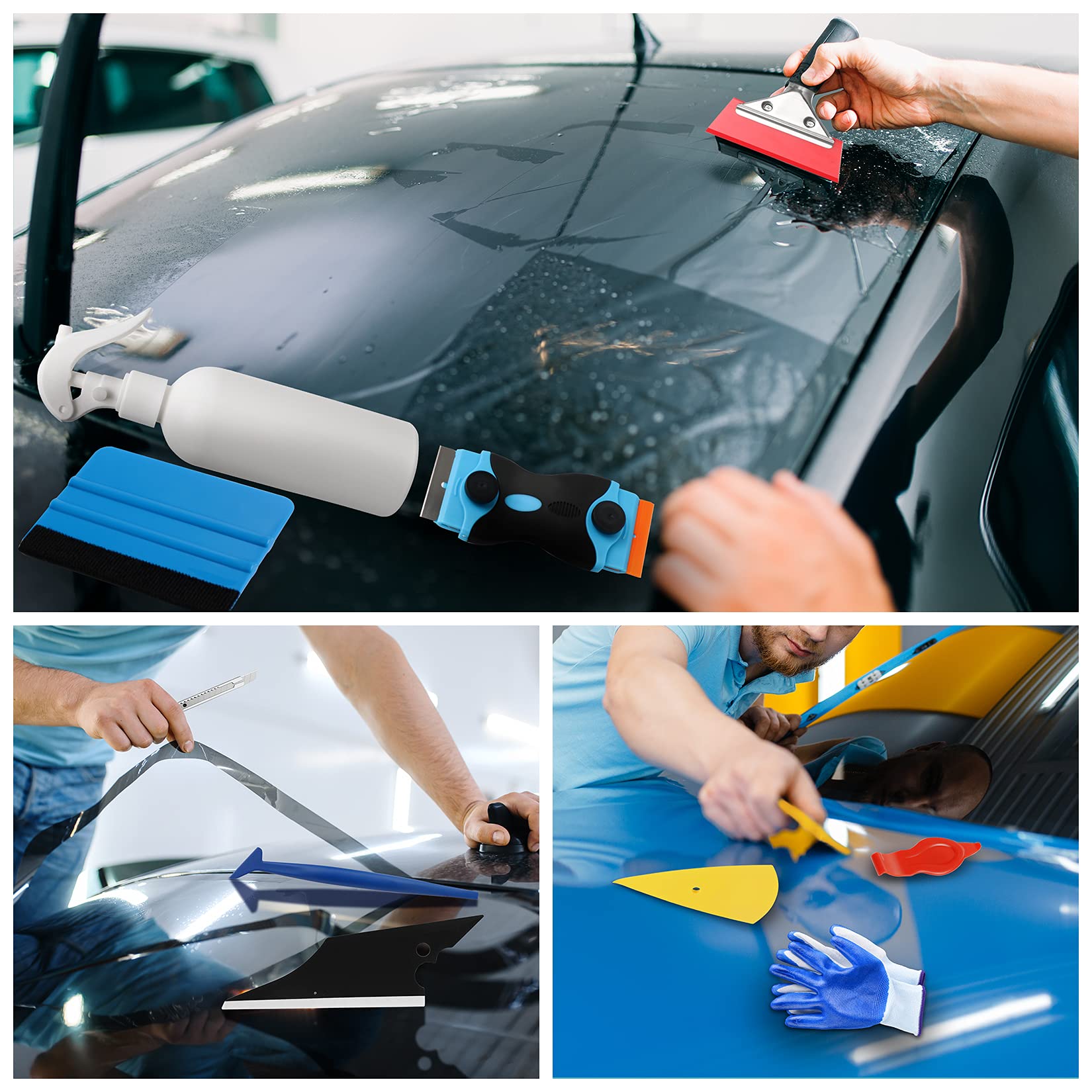 Diyself Window Tint Kit For Cars, 45 Pcs Vehicle Glass Protective Film Wrapping Set, Squeegee For Vinyl, Vinyl Wrap Tools, Window Tint Tools, Car Film Kit