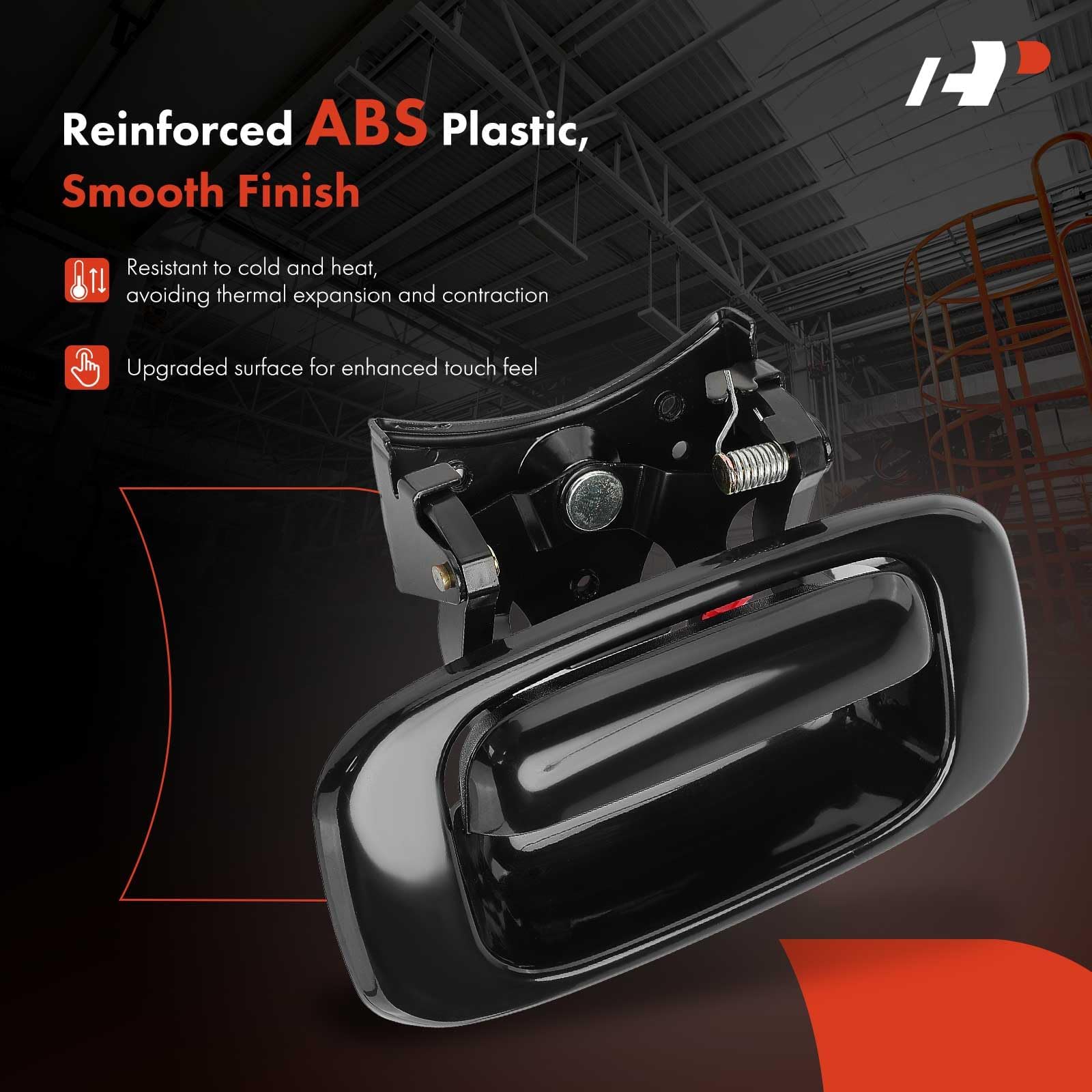 A-Premium - Smooth Black Tailgate Handle Latch and Bezel Trim with Rod Clips - Compatible with Chevy & GMC Models - Silverado Si