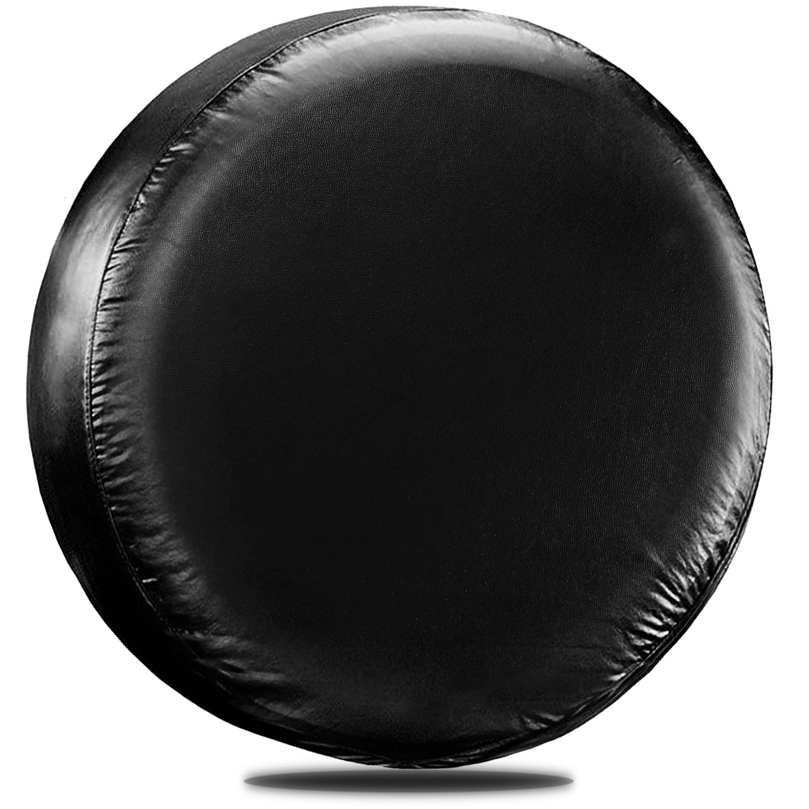 WSSROGY 17 inch PU Leather Soft Trailer Spare Tire Cover Fit for Jeep, SUV, Truck (Black, 14 inch for Diameter 31 '' - 33 '')