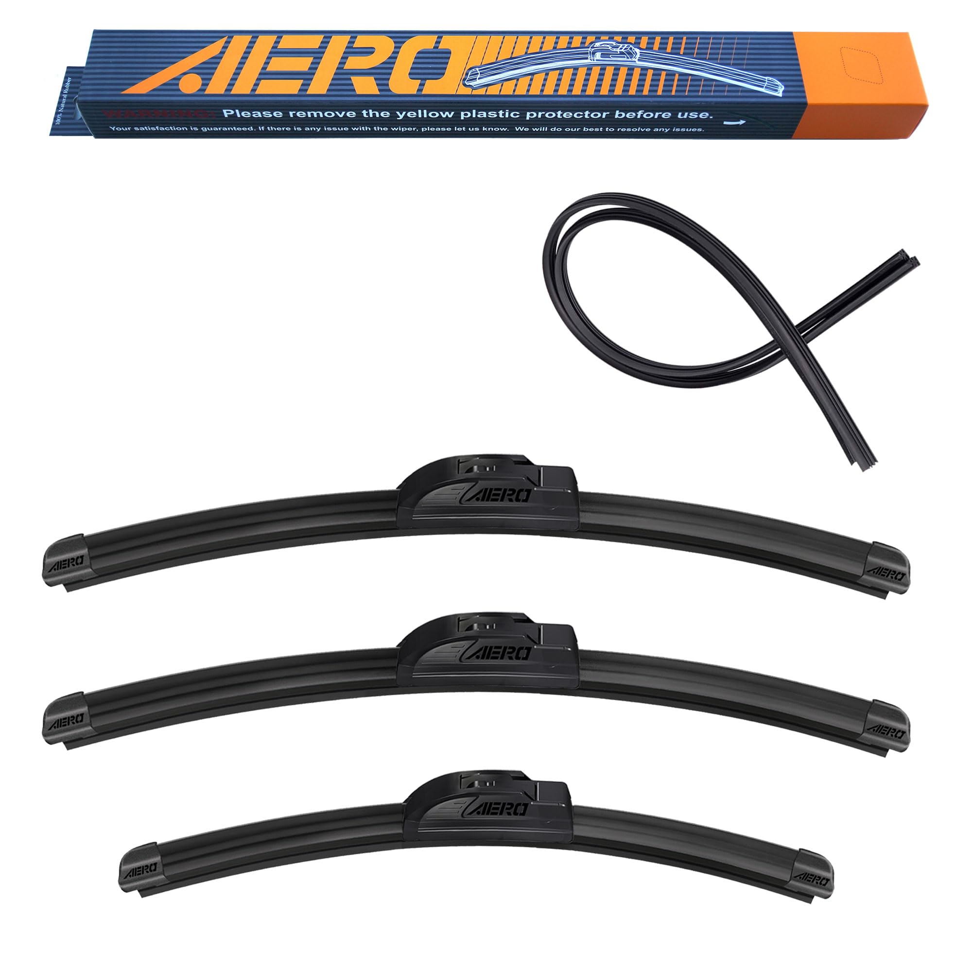 Aero Wipers Replacement For Honda Odyssey 2004 2003 2002 2001 2000 1999, 24''+21'' Front + 17'' Rear, Premium All-Season Windshi