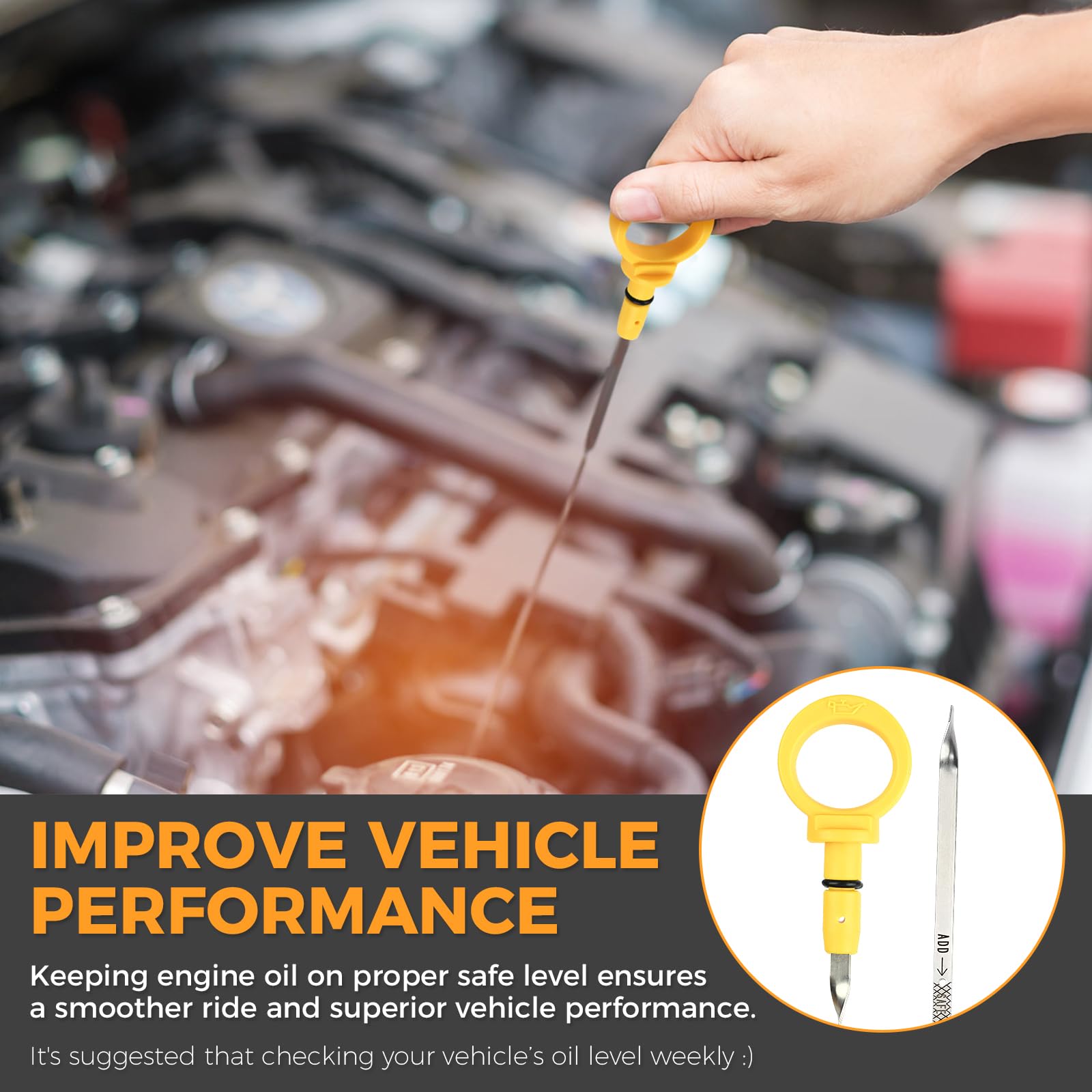 Oil Dipstick 5.7 For 2009-2021 Dodge Challenger Charger Chrysler 300 5.7L Hemi Engine Oil Level Dipstick Fluid Indicator Oil Sti