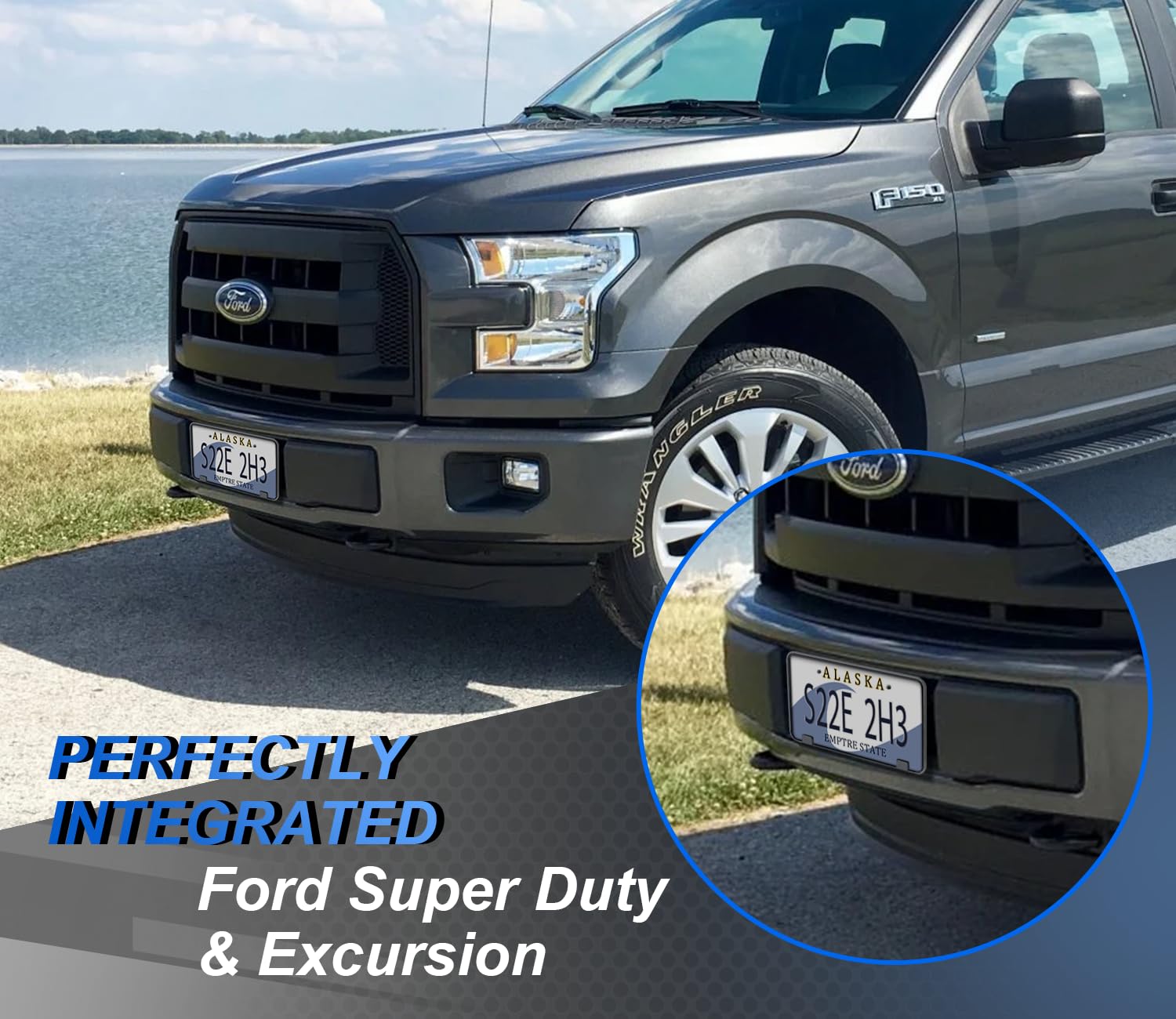 Front License Plate Frame For F150 2015-2017 Licence Plate Holder Fits Perfectly With Curvature Of Front Bumper F150 License Pla