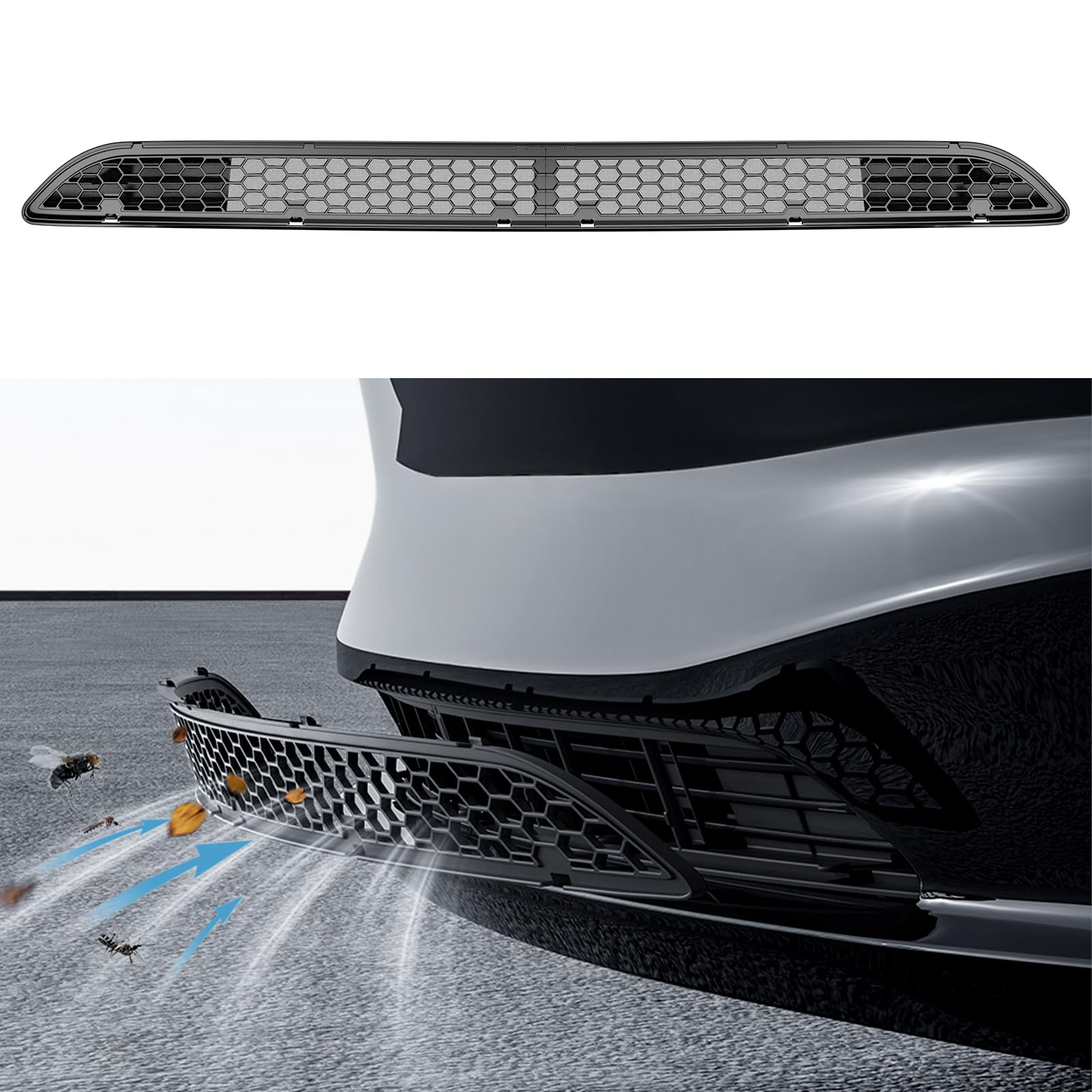 Kunist Grille Mesh Inserts For New Tesla Model 3 Highland Front Air Inlet Vent Grille Cover Replacement For Tesla Model 3 2024 2