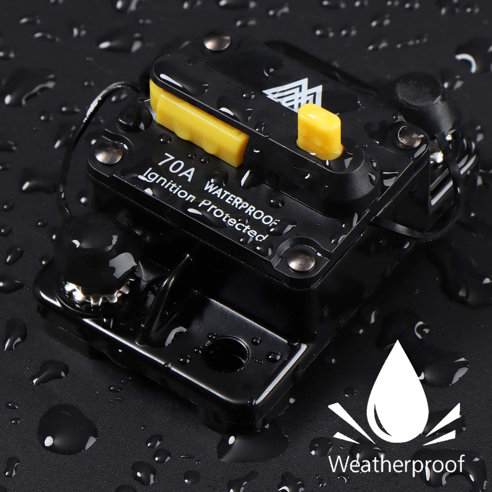 70 Amp Circuit Breaker With Manual Reset Car Marine Trolling Motors Boat Rv Atv 12V-48Vdc Waterproof Audio System Fuse