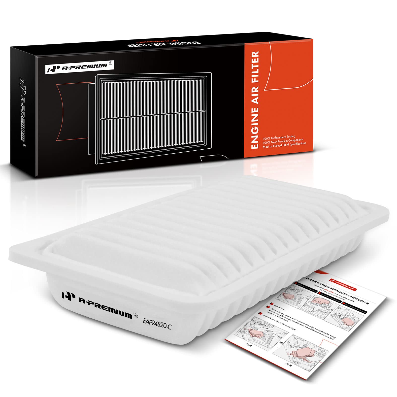 A-Premium Engine Air Filter Compatible With Toyota, Subaru, Pontiac & Scion Models - Matrix(03-08), Corolla(03-08), 86(17-20), Brz(13-20), Vibe(03-08), Tc(05-10), Fr-S(13-16) - Replace#17801-0D020