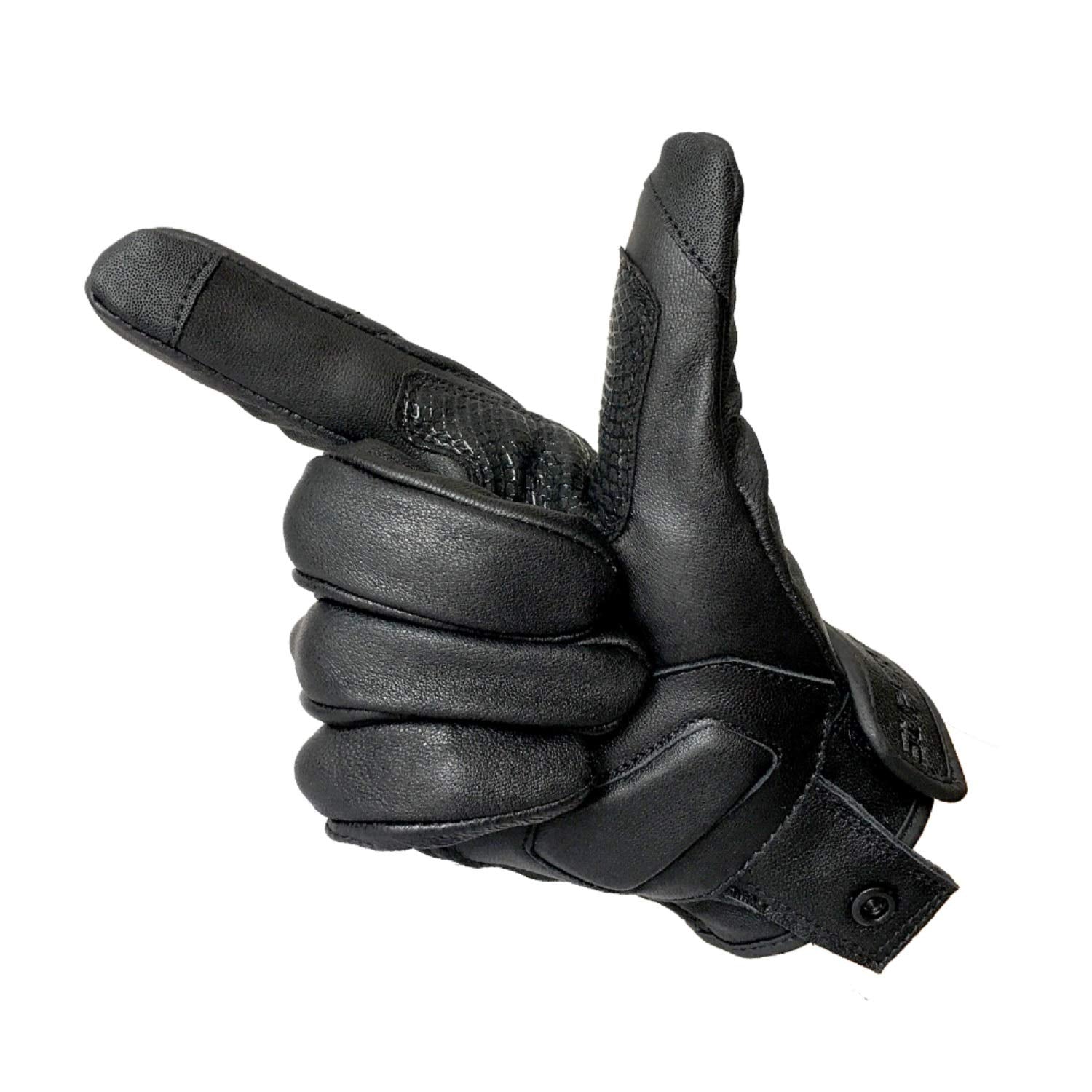 Updated Full Finger Mens Leather Motorcycle Gloves Touchscreen & Armored Motorbike Gloves (Updated,Non-Perforated, S)