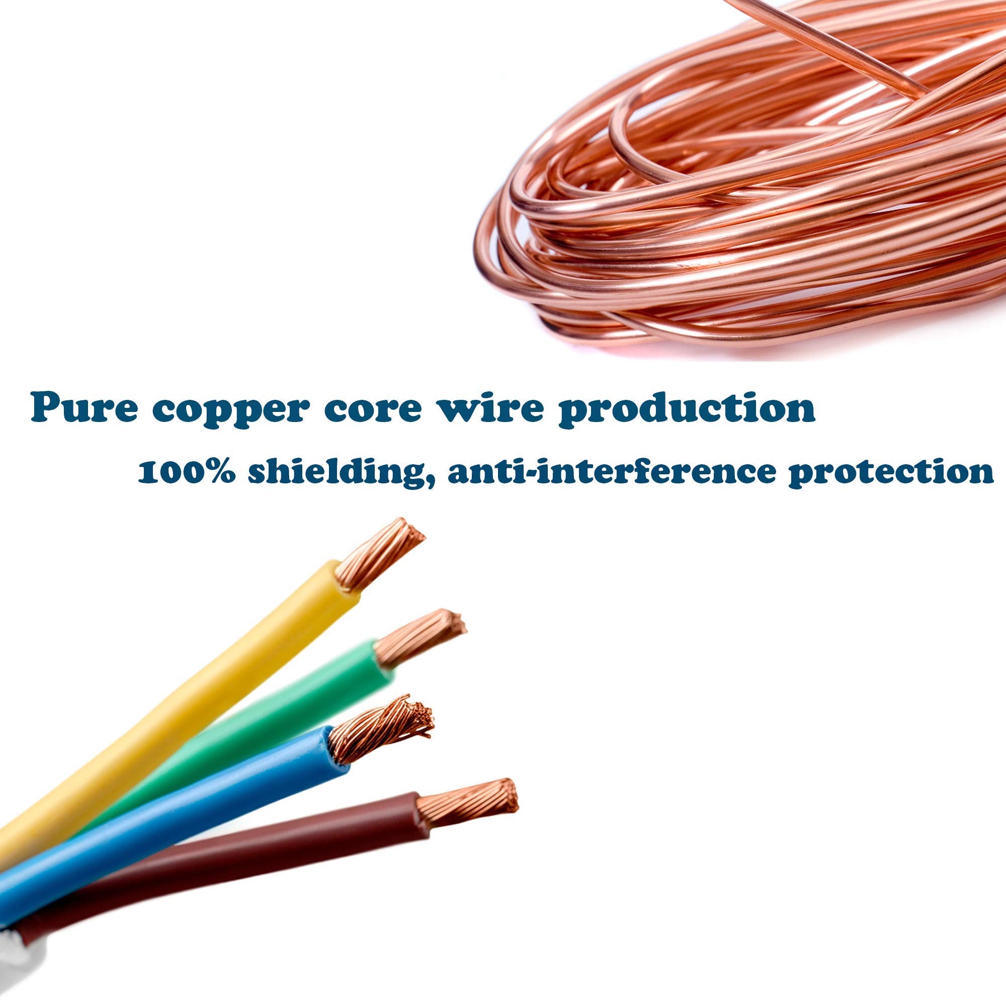 Collyon (17Ft / 5M Backup Camera Cable, 4-Pin Aviation Video Extension Cable, Car Video Extension Cable Backup Camera Extension