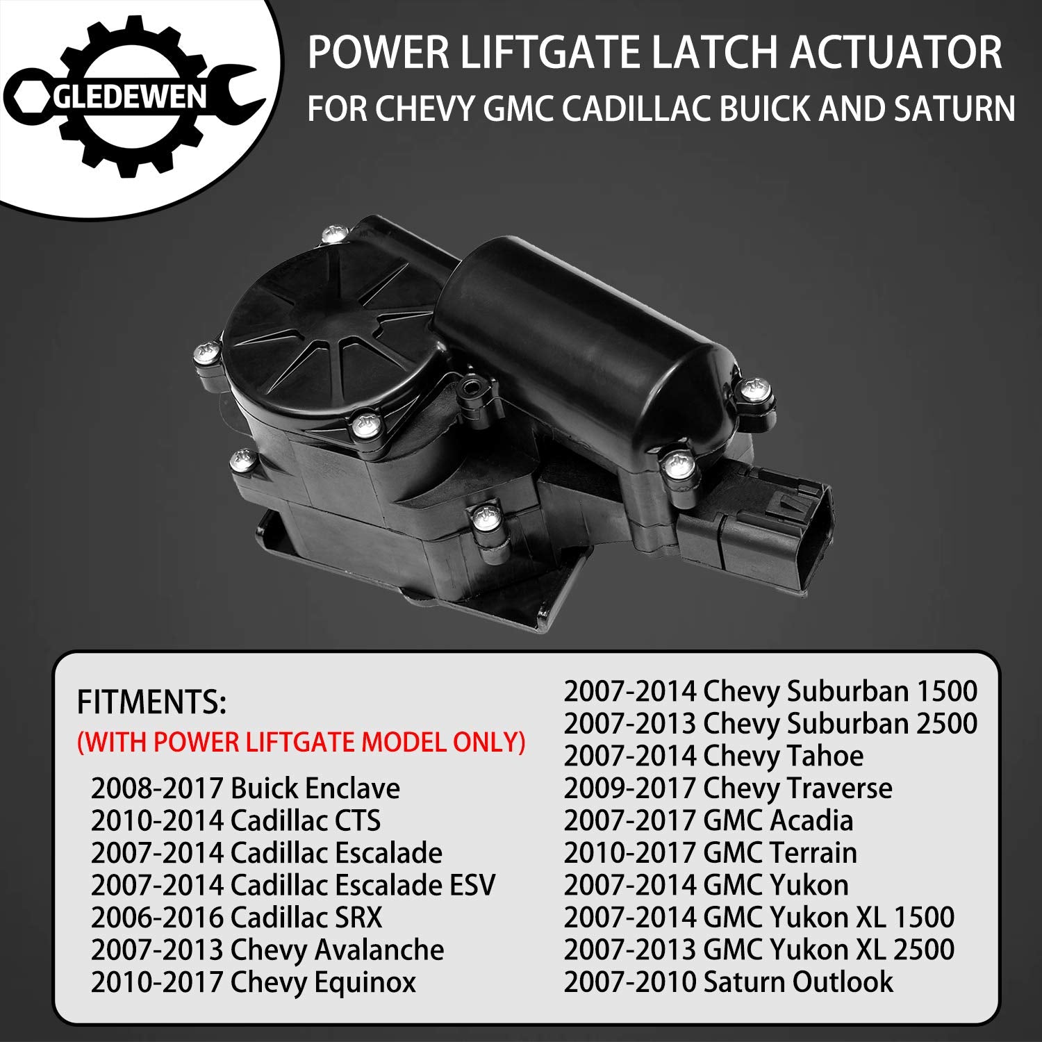 Rear Power Liftgate Latch Actuator Liftgate Lock Actuator | For Gm Chevy Suburban Tahoe Traverse, Gmc Acadia Yukon, Cadillac Esc