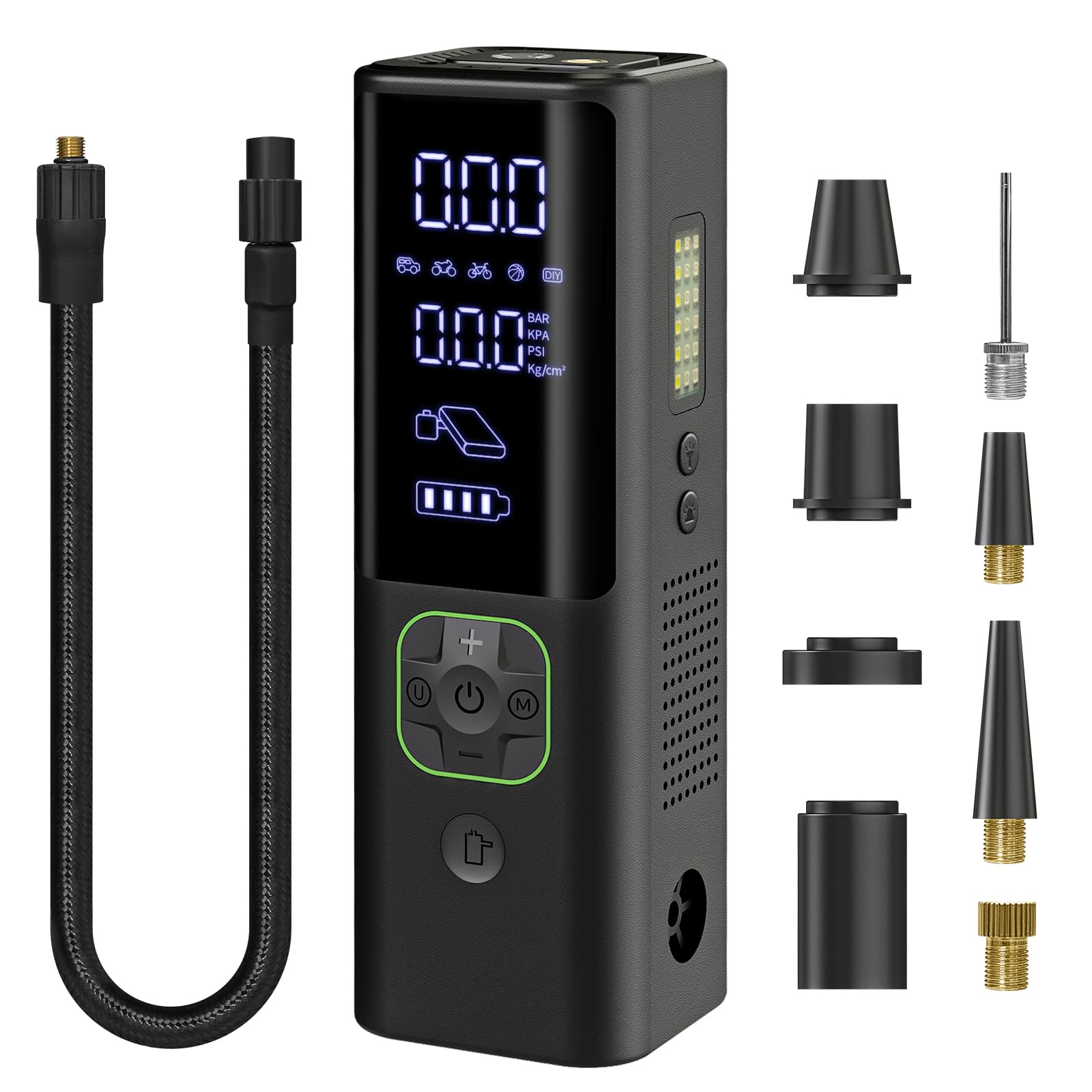 Portable Air Compressor, Zuzee 3X Faster Portable Tire Inflator  150Psi, Triple Lcd, Multi Inflation Mode  Air Pump For Tires Of