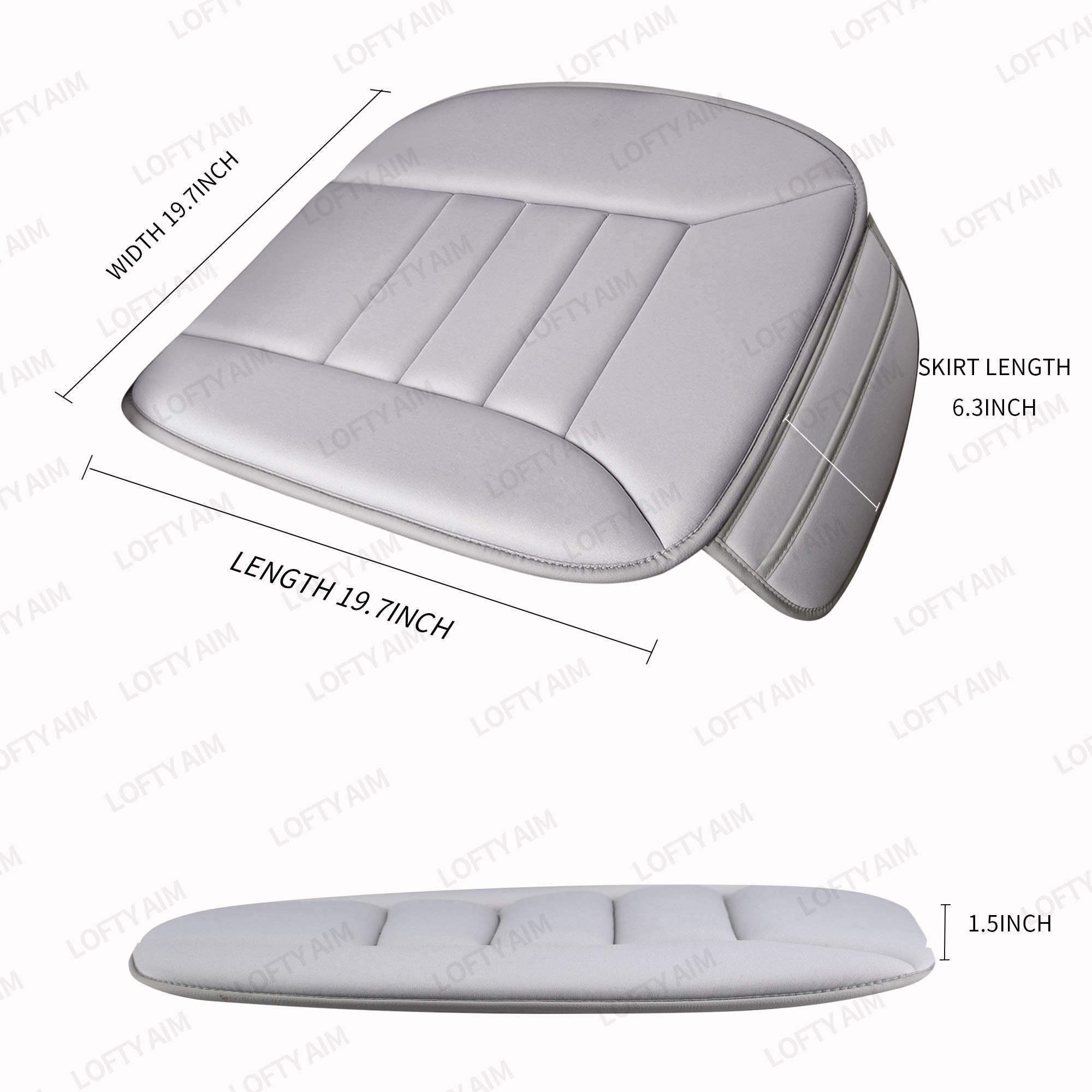 Lofty Aim Premium Car Seat Cushion, Driver Seat Cushion With Comfort Memory Foam & Non-Slip Rubber Bottom, Car Seat Pad Works Wi