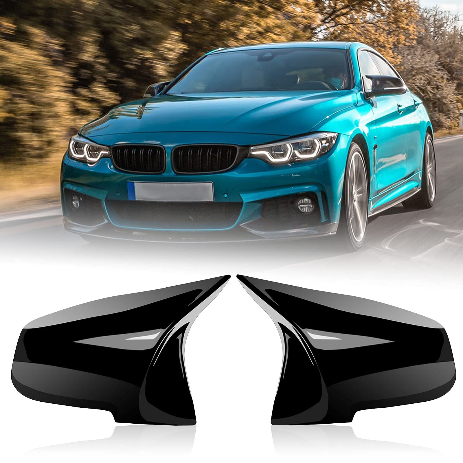 Door Mirror Covers,Glossy Black Replacement Rearview Side Mirror Covers Caps Rearview Replacement For Bmw Bmw F20 F22 F23 F30 F31 F32 F33 F36 F87 M2 X1 E84