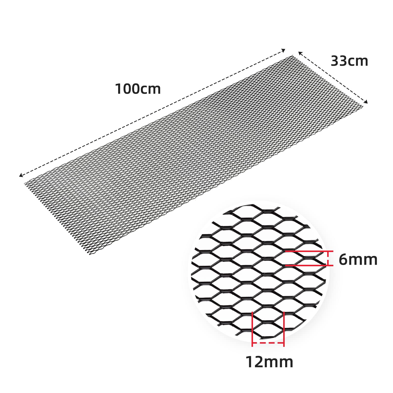 Aggauto Universal 40''X13'' Car Grill Mesh - Aluminum Alloy Automotive Grille Insert Bumper 6X12Mm Hexagon Hole, One Of The Most