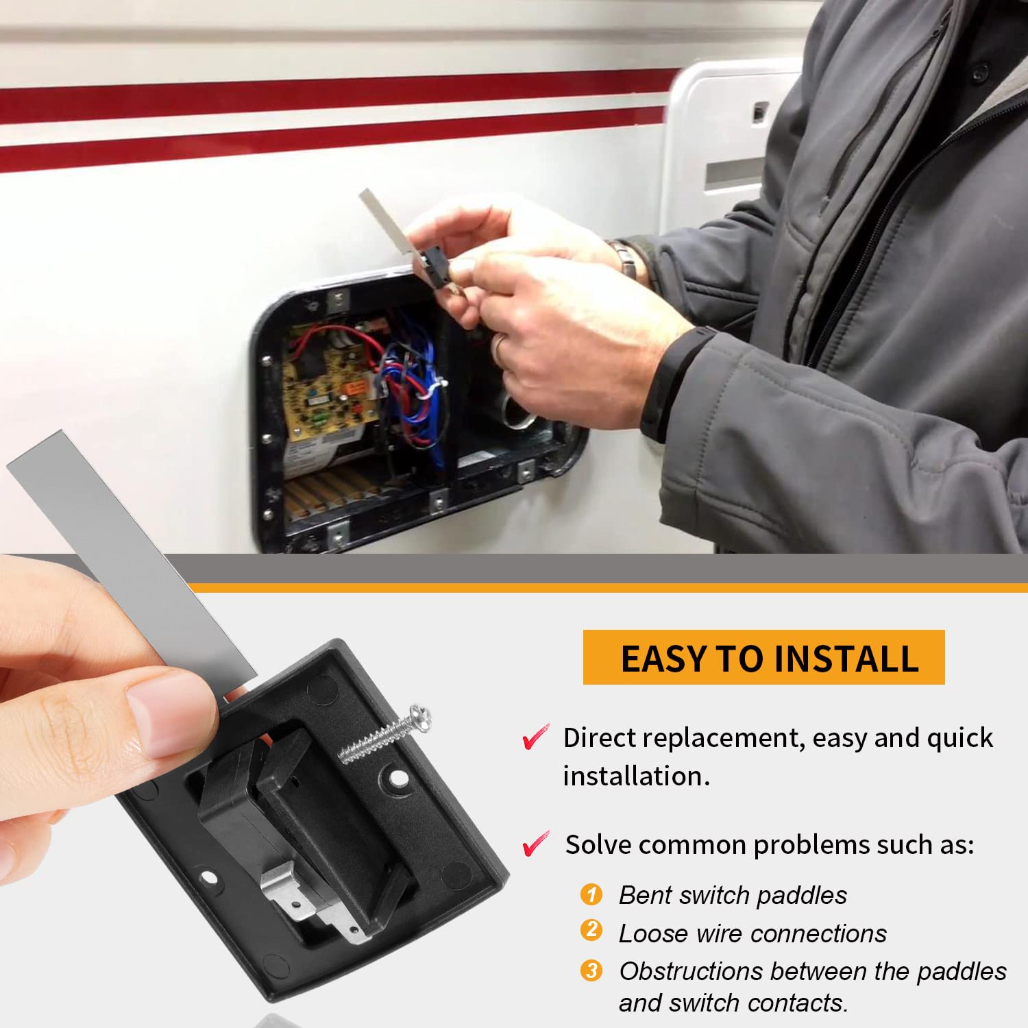 2 Pack 33082 Sail Switch With Bracket, Svc Df Sail Sw W/Brkt M/L Kit, Fit For Dometic Atwood Rv Furnace