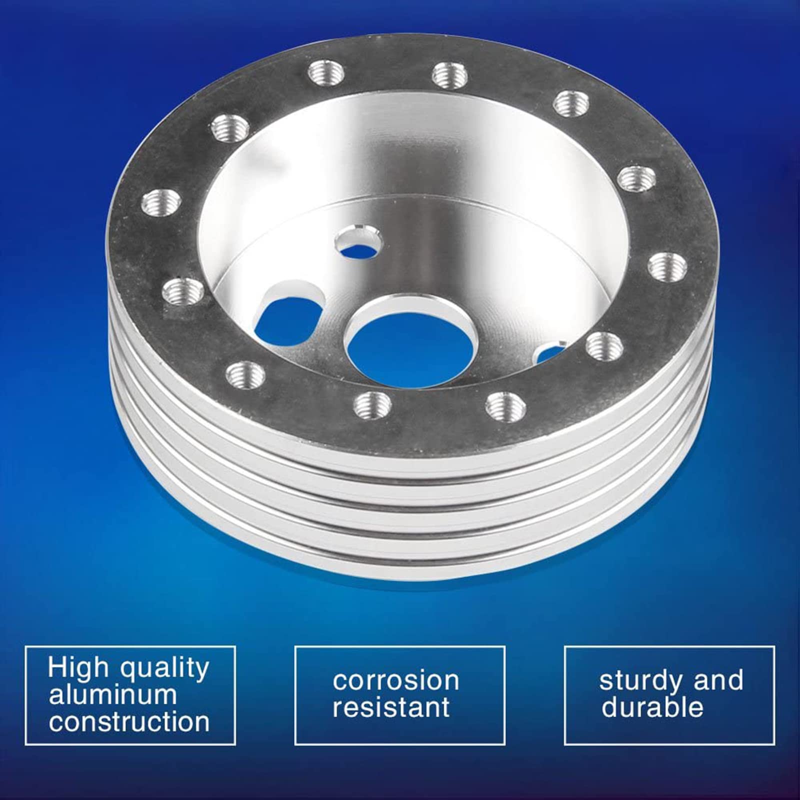 Rulline 1 Steering Wheel Hub Adapter Conversion Spacer 6 Hole To 3 Hole Steering Wheel Adapter Grant Adapter Boss Kit Silver