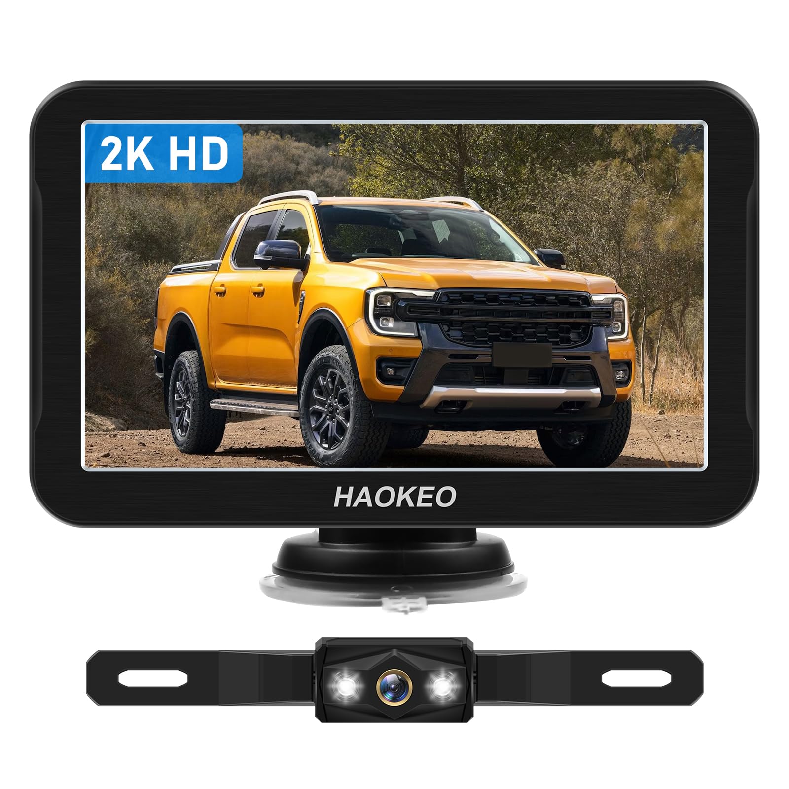 Backup Camera For Truck 7 Inch Hd 2K Front Rear View Monitor Kit Auto Color Image Night Vision, Ip69 Waterproof Diy Grid Lines F