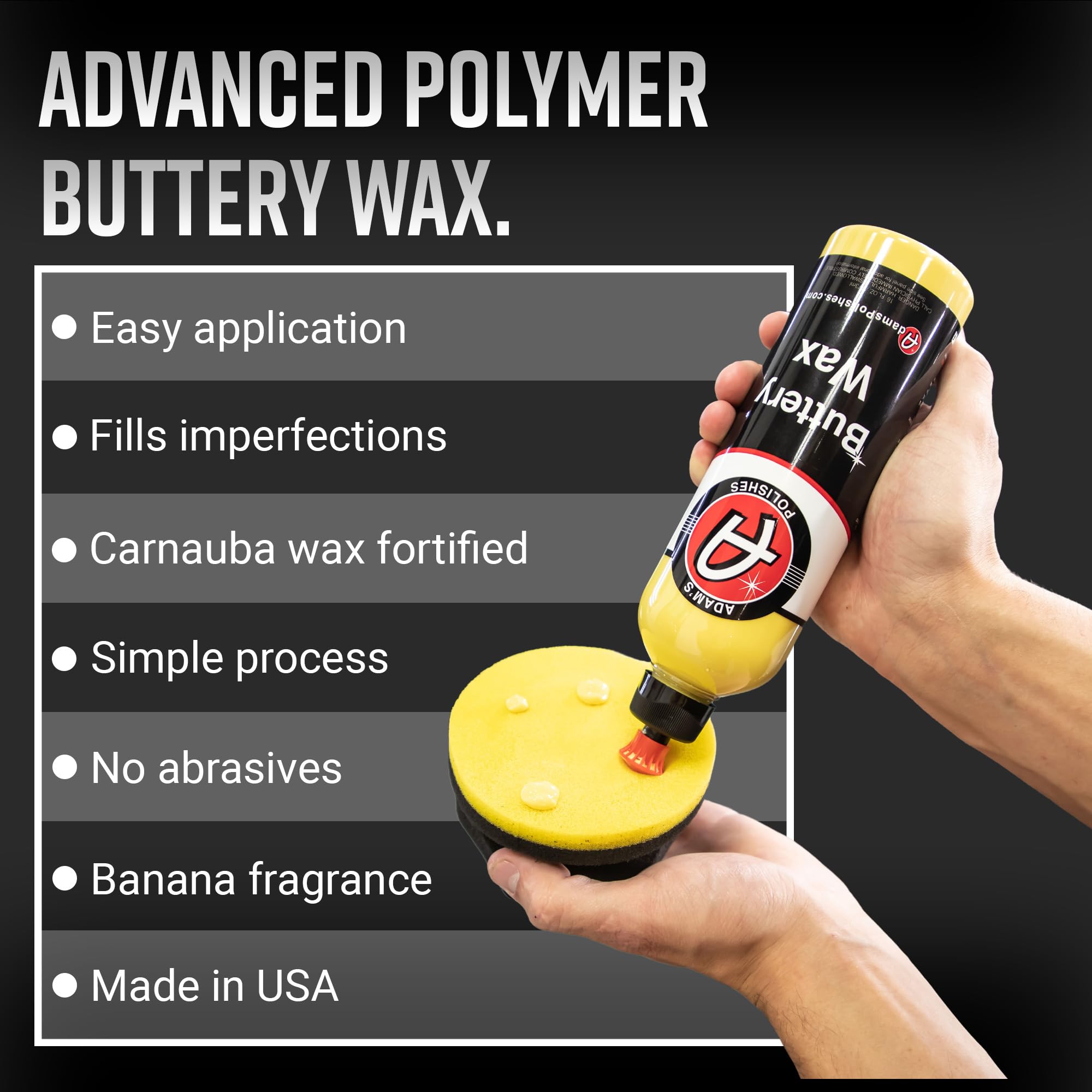 Adam'S Polishes Buttery Wax (16Oz) - Premium Infused Carnauba Liquid Wet Car Wax For Shine, Polish & Top Coat Paint Protection |