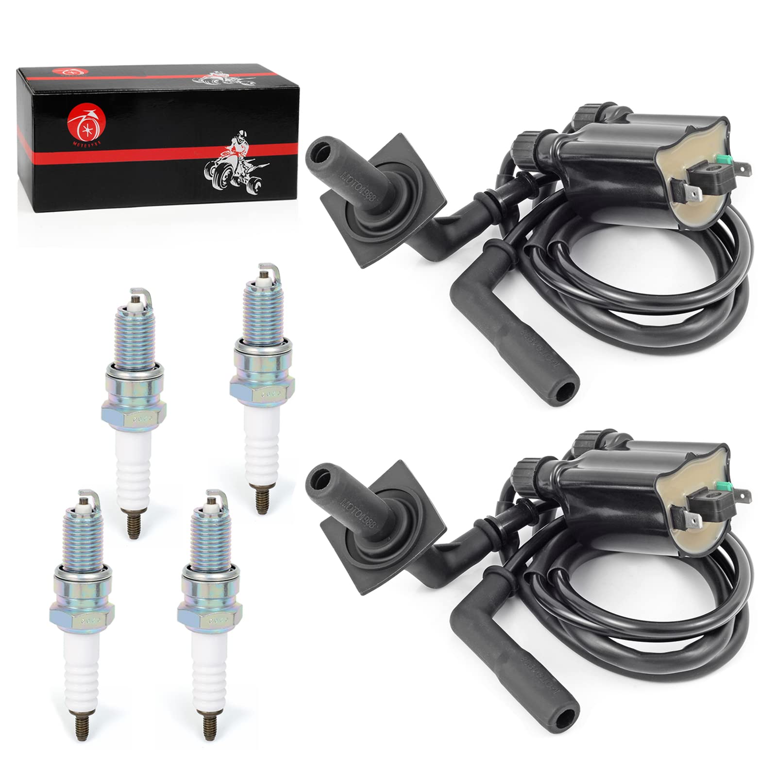 Moto1988 Ignition Coil Pack & Spark Plug + Cap For Honda Vt1100 Shadow 1100 Shadow Spirit Aero Ace Sabre 1100 1987-2007