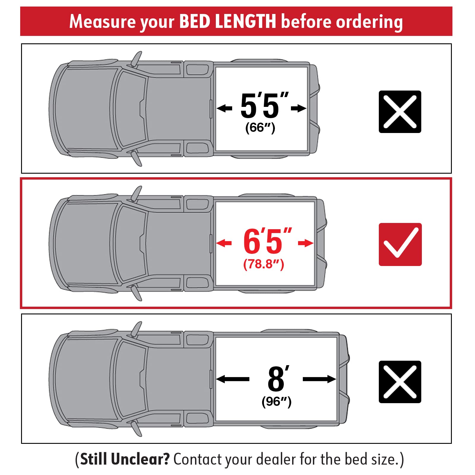 Maxmate Soft Roll-Up Truck Bed Tonneau Cover Compatible With 2004-2008 Ford F-150; 2005-2008 Lincoln Mark Lt | Fleetside 6.5' (7