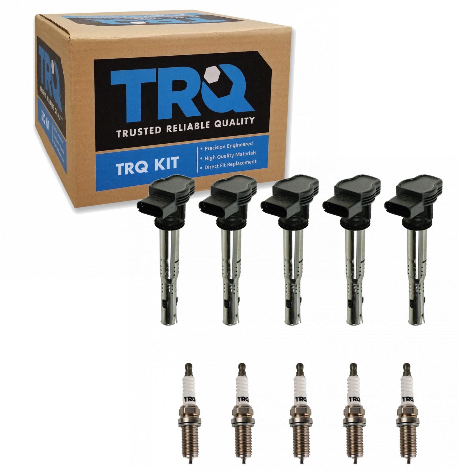 Trq Ignition Kit Ignition Coil Spark Plugs Compatible With 2006-2014 Volkswagen Beetle 2010-2014 Golf 2005-2014 Jetta 2012-2014