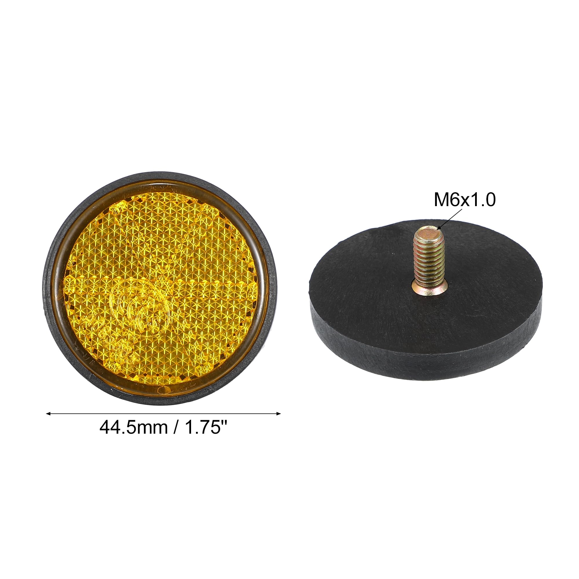 X Autohaux 2Pcs M6X1.0 Orange Plastic Universal Screw Mount Reflective Warning Reflector For Motorcycle Bike