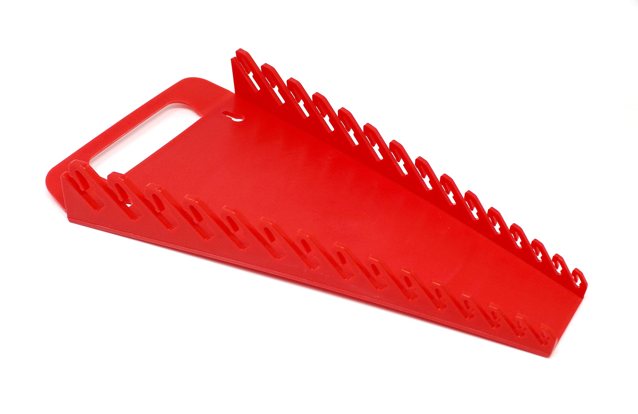 Jsp Manufacturing 15-Tool Gripper Wrench Organizer Tray Kit - 2 Plastic Portable Gripper Tray Holders… (4 Piece Kit, Red & Blue)