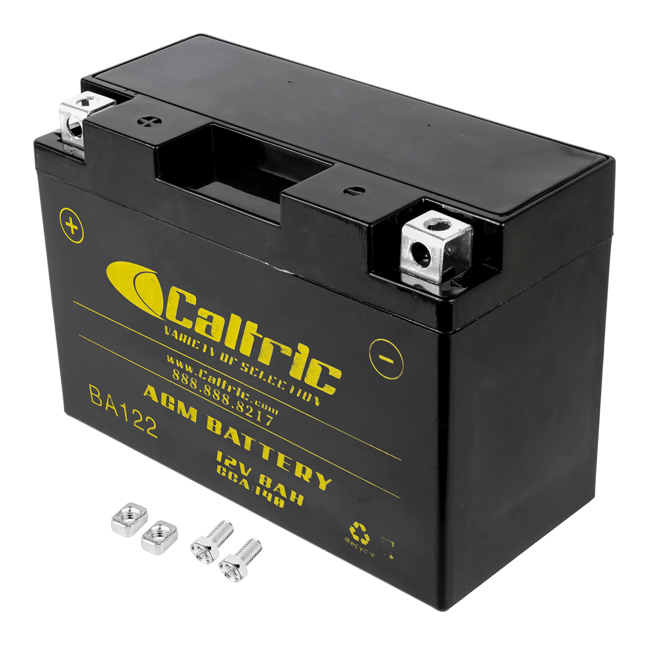 Caltric AGM Battery Compatible with Yamaha Raptor 700 YFM700R 2006-2016 - 12v 8 Amp, 140 CCA, Sealed Maintenance Free High Performance Battery Compatible with ATV, UTV, 2x4, 4x4