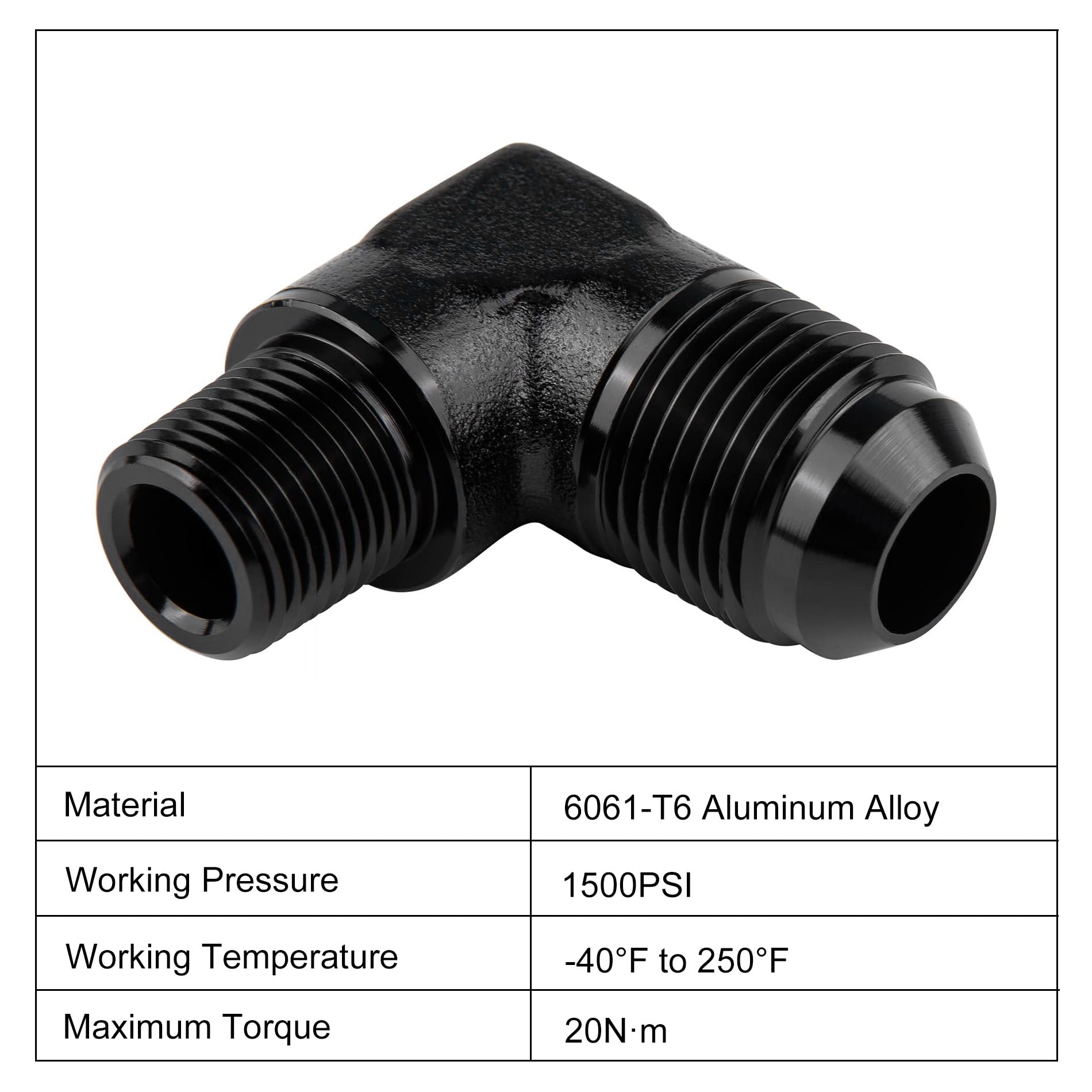Evil Energy 10An To 3/8'' Npt Male 90 Degree Fitting Adapter Aluminum