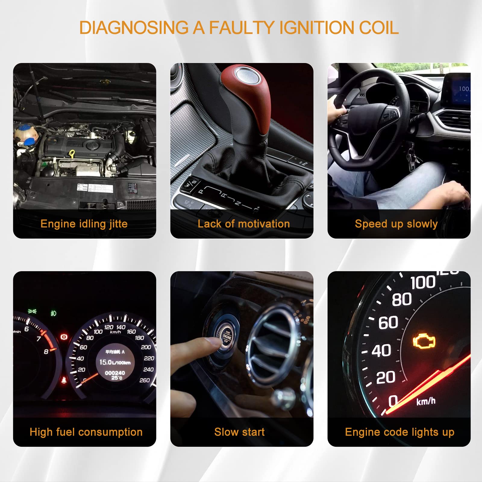 Aishan Set Of 6 Ignition Coil Pack Compatible With Honda Accord Odyssey 3.0L 3.2L 3.5L V6 Acura Tl Cl Rl Lx Ex V6 Vue | Replace#