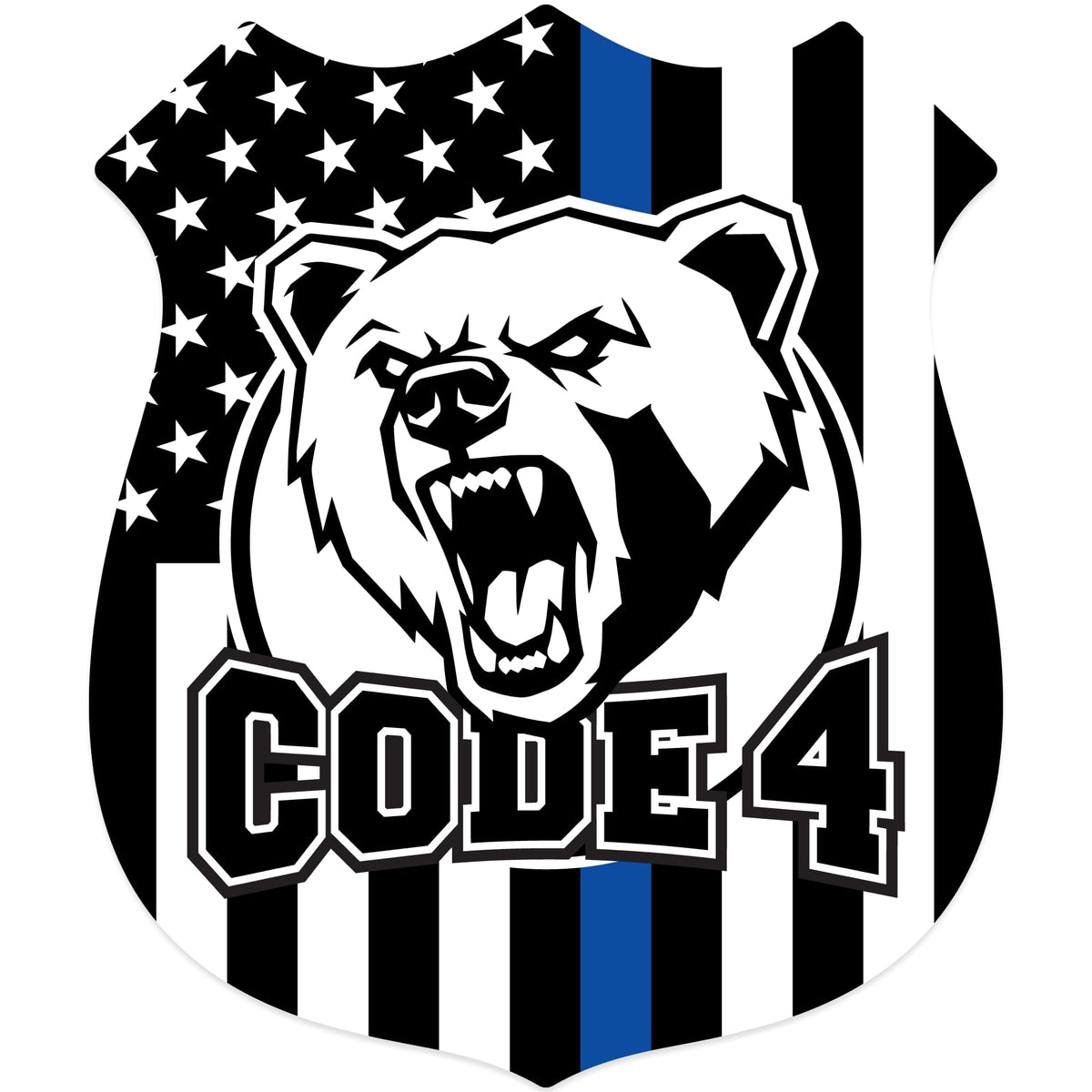 Code 4 Sticker Stickios Code 4 Sticker Police - Thin Blue Line American Flag Police B ...
