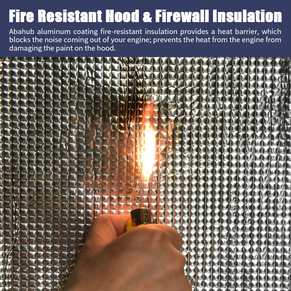 Abahub 236 Mil 107 Sqft Car Sound Deadener Hood Firewall Heat Shield Insulation Pad Automotive Sound Deadening Mat Aluminum Roll