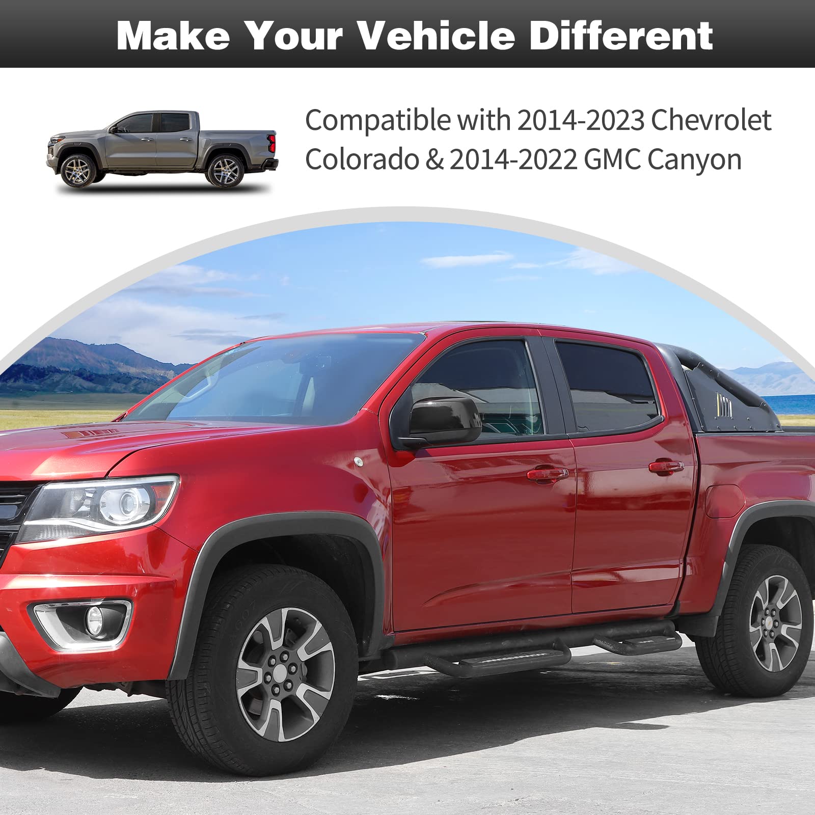 Cherocar For Colorado Mirror Cover, Rearview Mirrors Side Mirror Cover Decoration Trim Kit Compatible With 2014-2023 Chevrolet Colorado & 2014-2022 Gmc Canyon,Black…