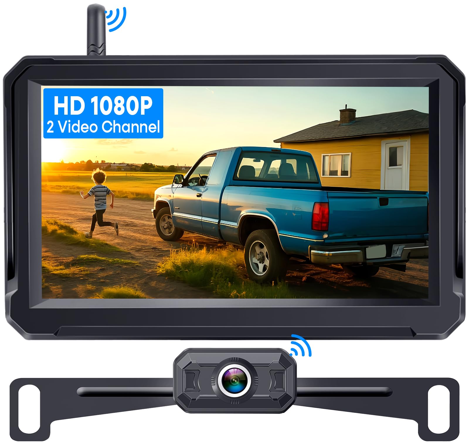 Wireless Backup Camera For Trucks: 1080P Hd Display, Ip69K Waterproof, Night Vision, Dual-Camera Support, Diy Installation, Cust
