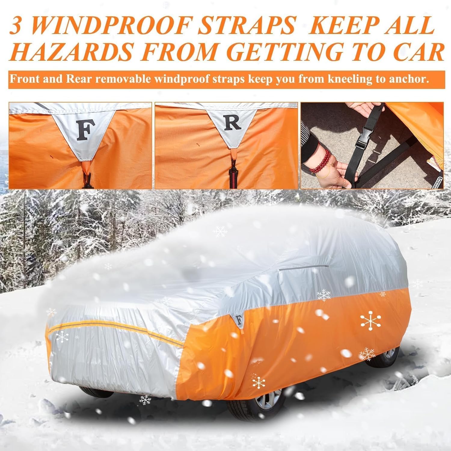 Tecoom Car Cover Waterproof All Weather For Suv, Universal Full Exterior Covers Fit For Toyota Chr Ford Mustang Honda Crv Tesla