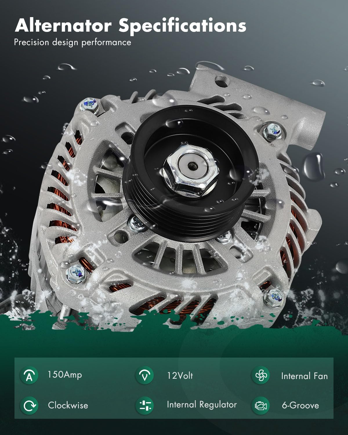 SCITOO Alternator Fits for Ford for Fusion 3.0L 2006-2009,for Lincoln for Zephyr 3.0L 2006,for Mercury for Milan 3.0L 2006-2009-