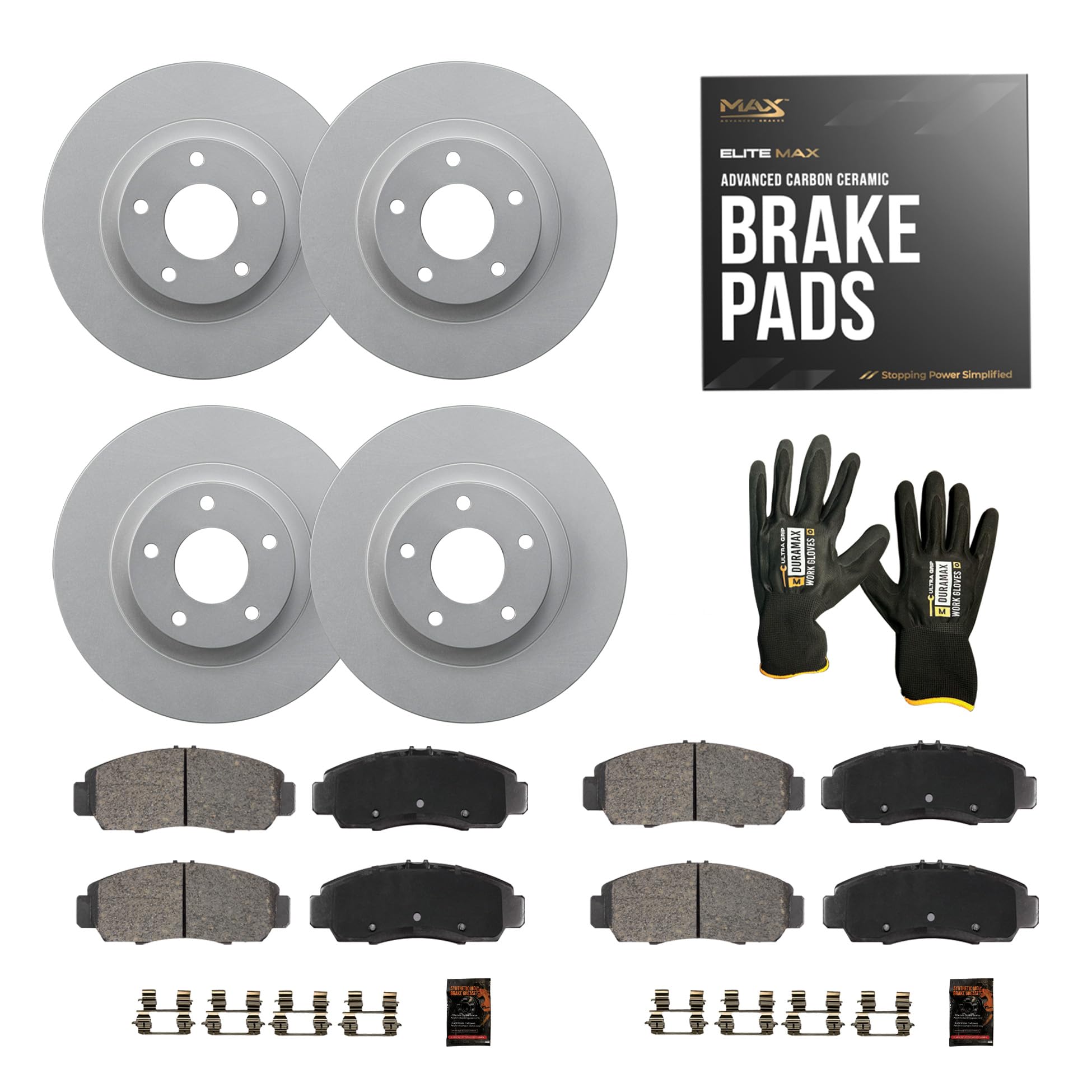 Max Advanced Brakes Front & Rear Brake Kit Compatible With 2010 2011 2012 Hyundai Santa Fe Compatible With Kia Sorento Replaceme