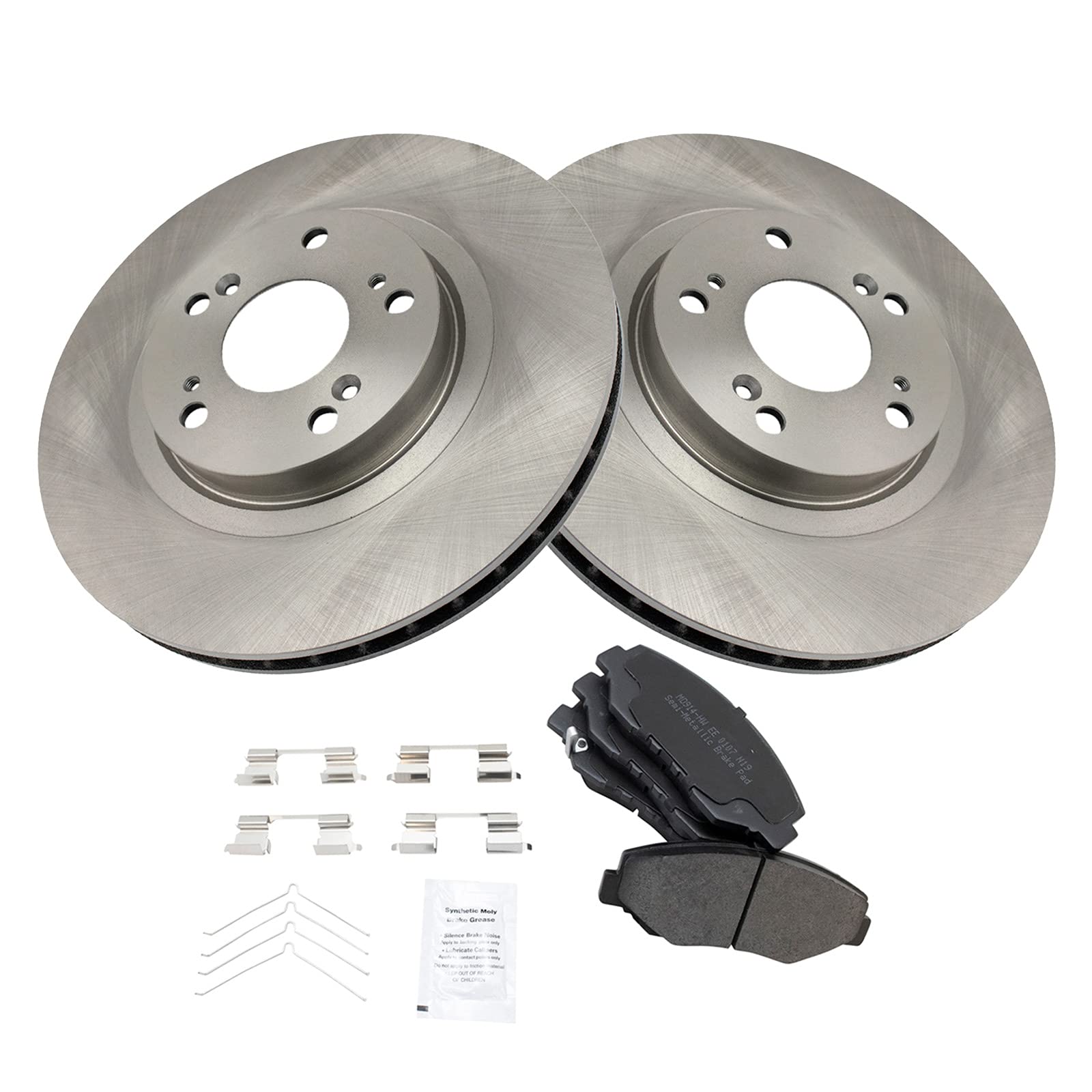 Trq Front Brake Pad & Rotor Kit Brake Pads Brake Rotor Semi-Metallic Compatible With 2005-2006 Honda Cr-V