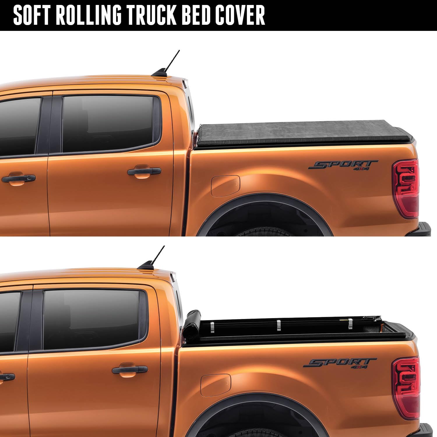Realtruck Truxedo Truxport Soft Roll Up Truck Bed Tonneau Cover | 298701 | Fits 2015 - 2025 Ford F-150 8' 2'' Bed (97.6'')