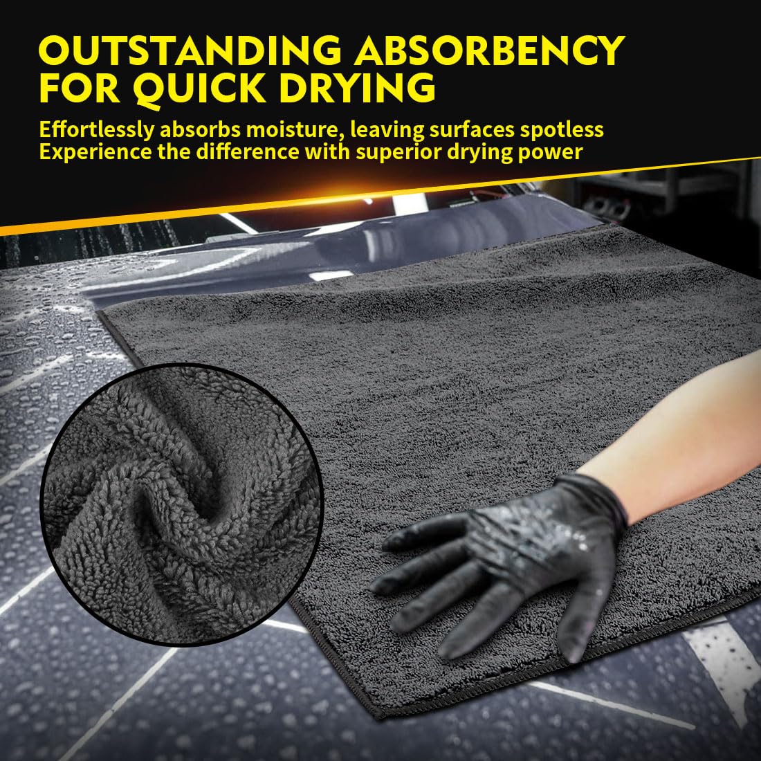 Homexcel Car Drying Towels, 2 Pack Professional Microfiber Towels For Cars, Scratch-Free, Highly Absorbent Drying Towel For Cars