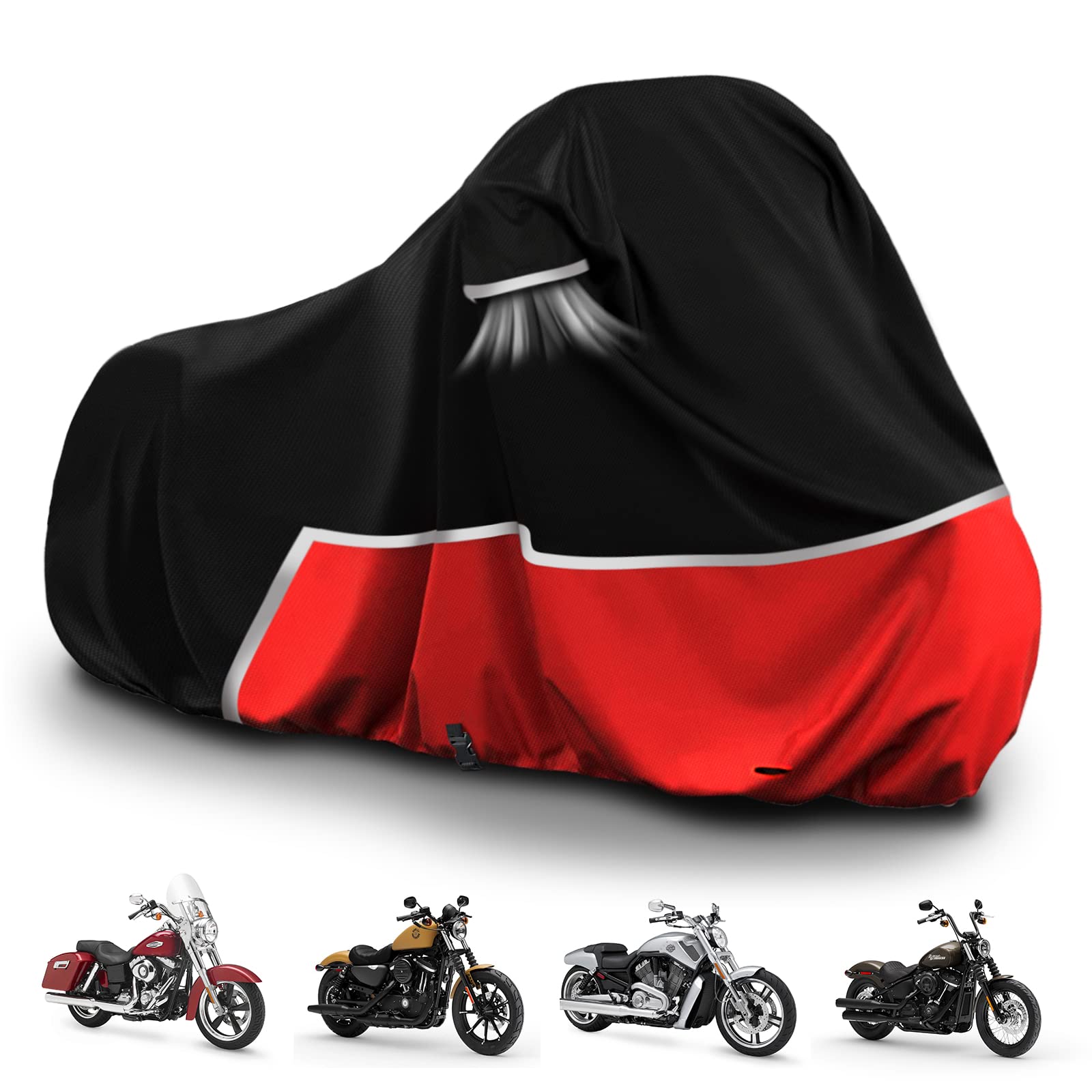 Waterproof Motorcycle Cover Replace For Harley Davidson Cruiser Models, 420D Oxford Cloth Softail, Dyna, Iron 883, Fat Boy 114,