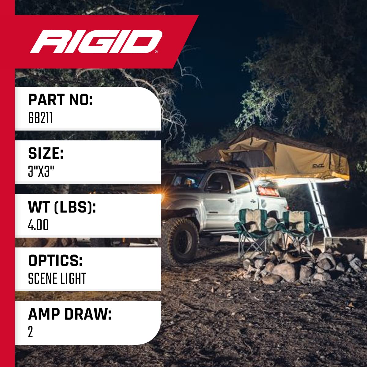 Rigid Industries - Radiance Scene Light With Blue Backlight, Flush Mount, Black Housing | Pair (68211)