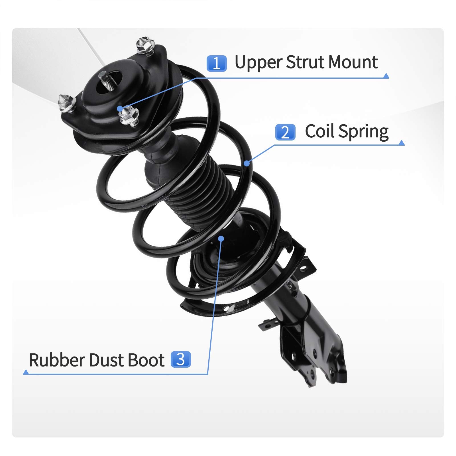Yitamotor Front Struts Complete Strut Suspension Compatible With 2007-2012 Dodge Caliber, 2007-2014 Jeep Compass, 2007-2014 Jeep