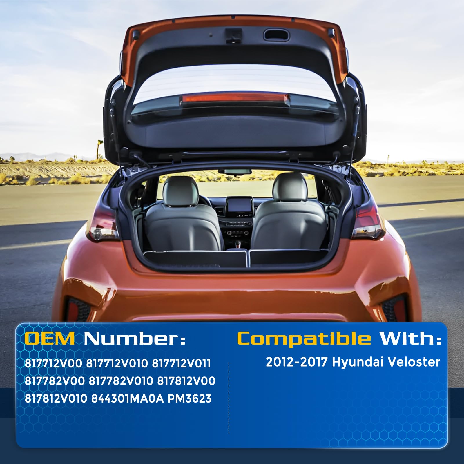 Arana Trunk Struts Lift Support For Hyundai Veloster 2012-2017, Rear Hatch Replacement Shocks Fits 2012-2017 Hyundai Veloster Ba