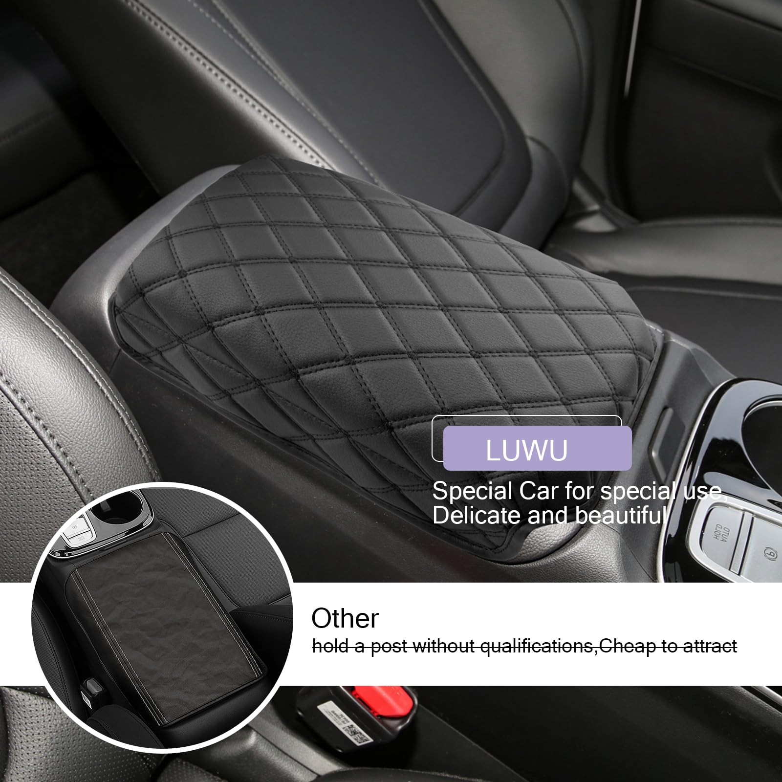 2024 Tucson Center Console Cover 2022-2024 Hyundai Tucson Armrest Cover Tucson Center Console Armrest Pad Soft Leather 2023 Tucson Sel Armrest Console Cover 2024 2023 Hynudai Tucson Accessories(Black)